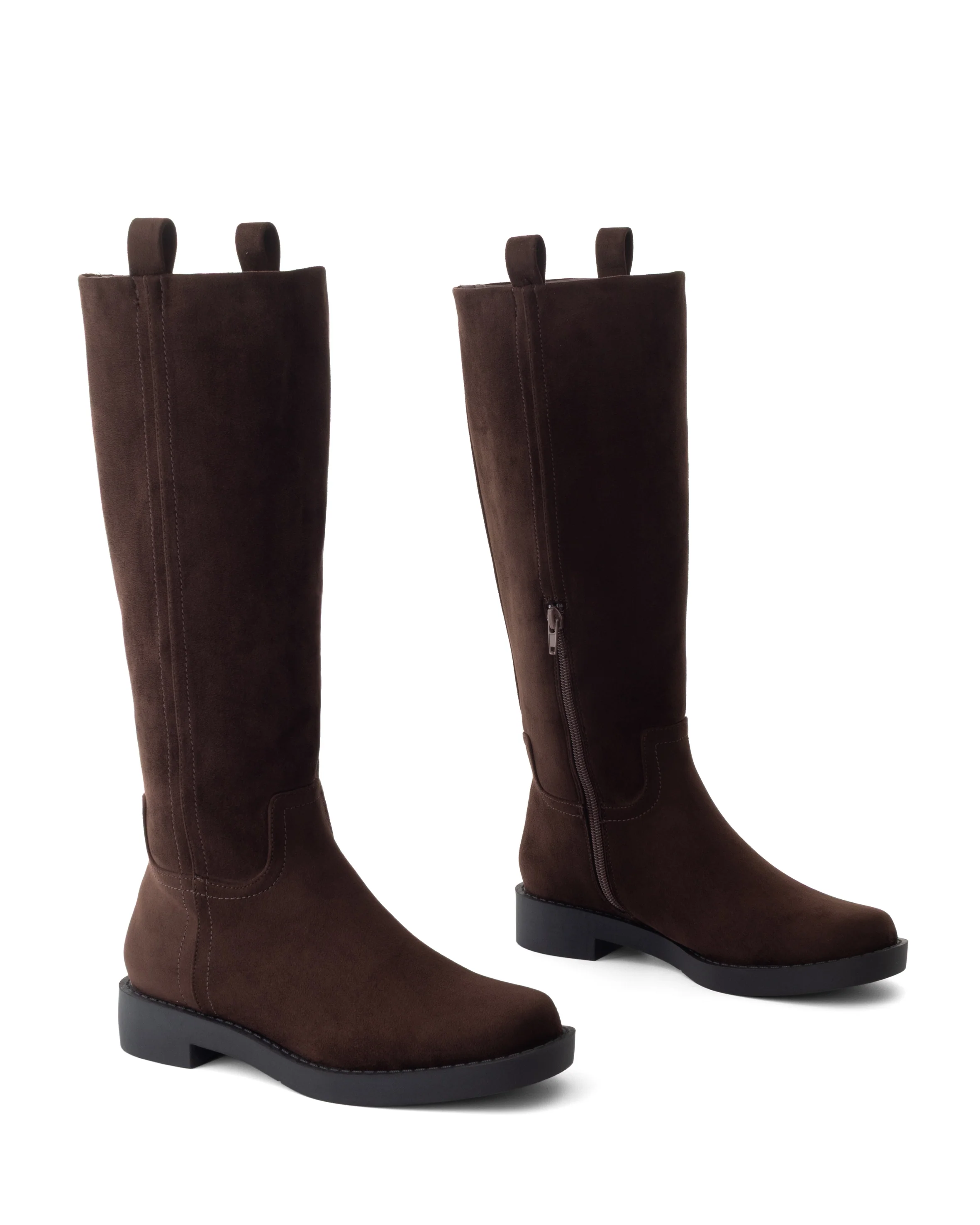 Albany Tall Boot Chocolate Faux Suede - Image 2