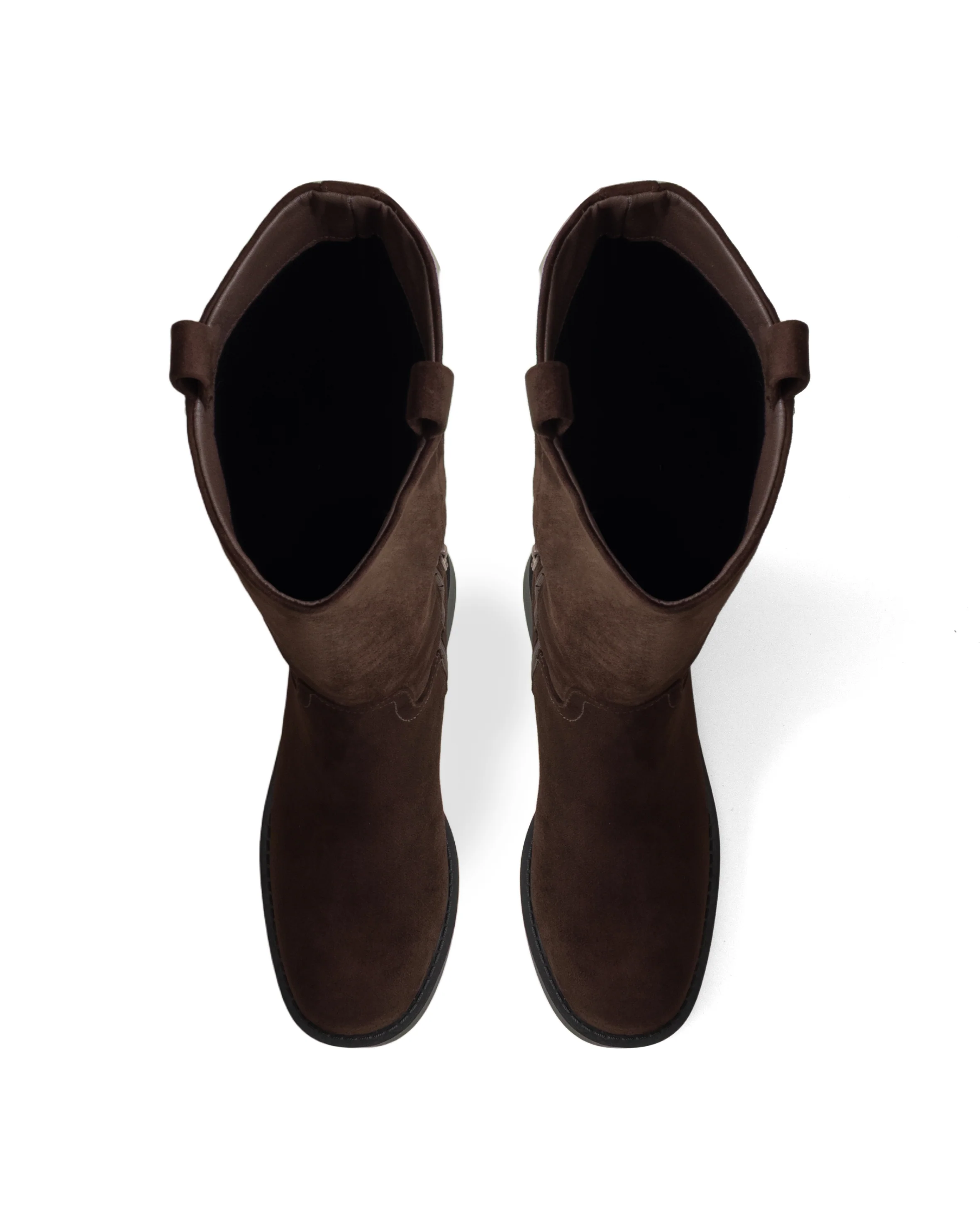 Albany Tall Boot Chocolate Faux Suede - Image 4