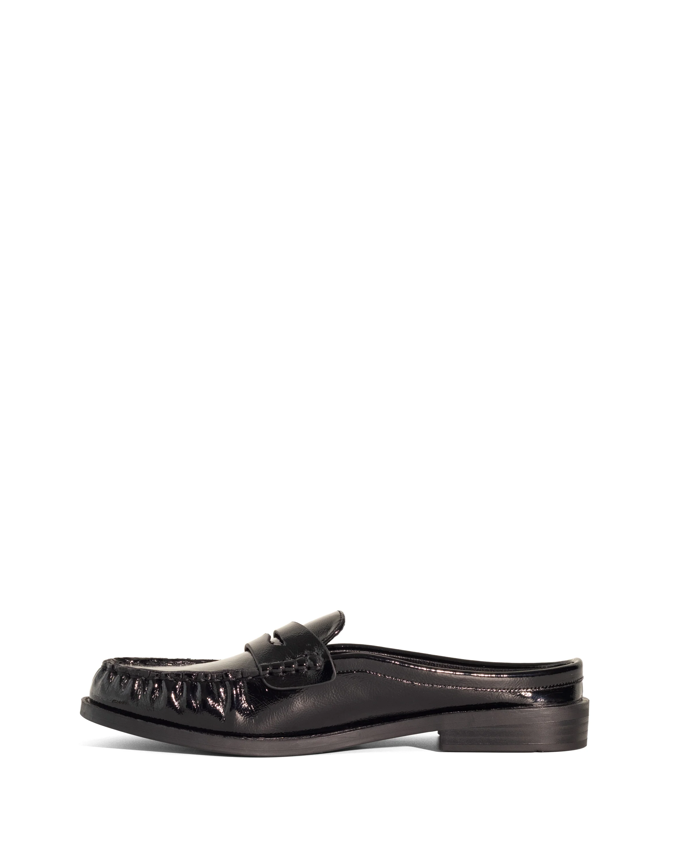 Atticus Loafer Mule Black Crinkled Patent - Image 5