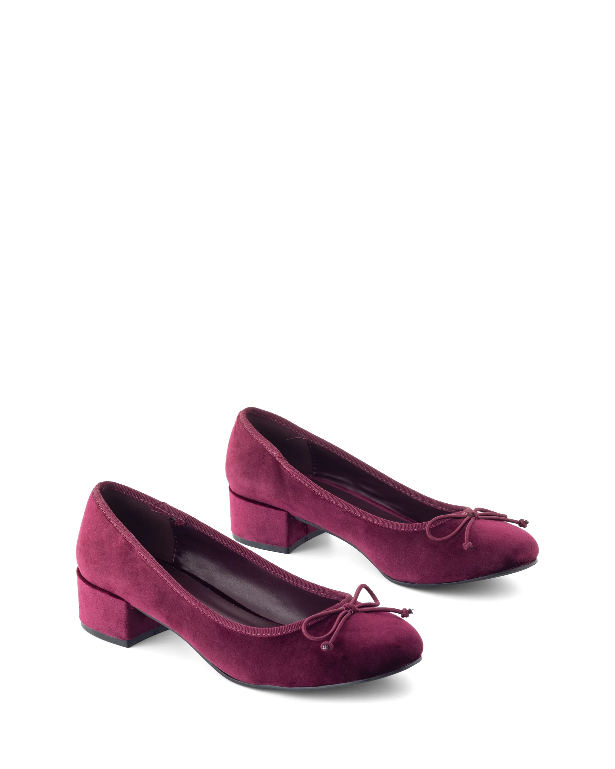 Diana Ballet Heel Bordeaux Velvet - Image 2