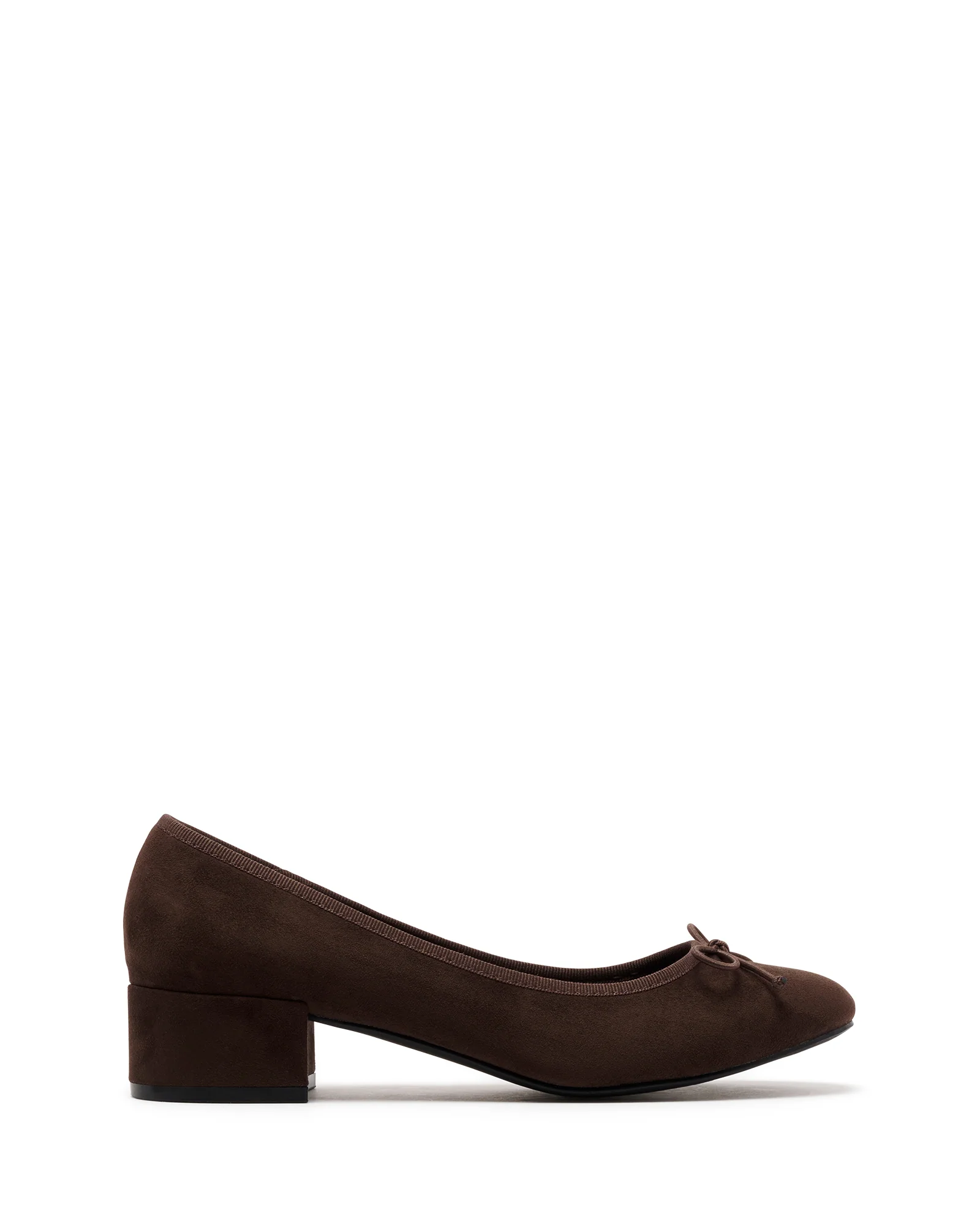 Diana Ballet Heel Chocolate Microsuede - Image 2