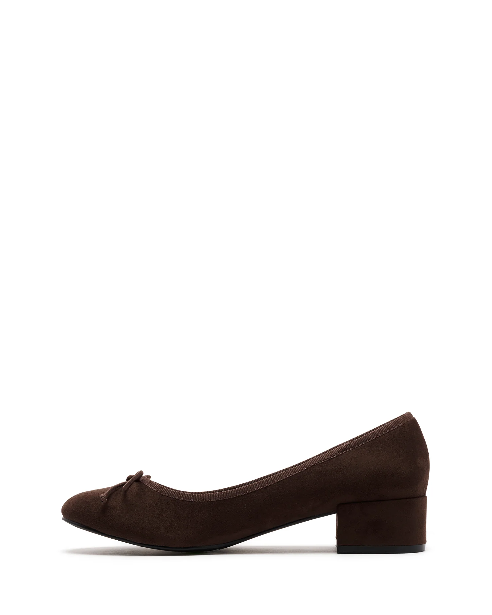 Diana Ballet Heel Chocolate Microsuede - Image 4
