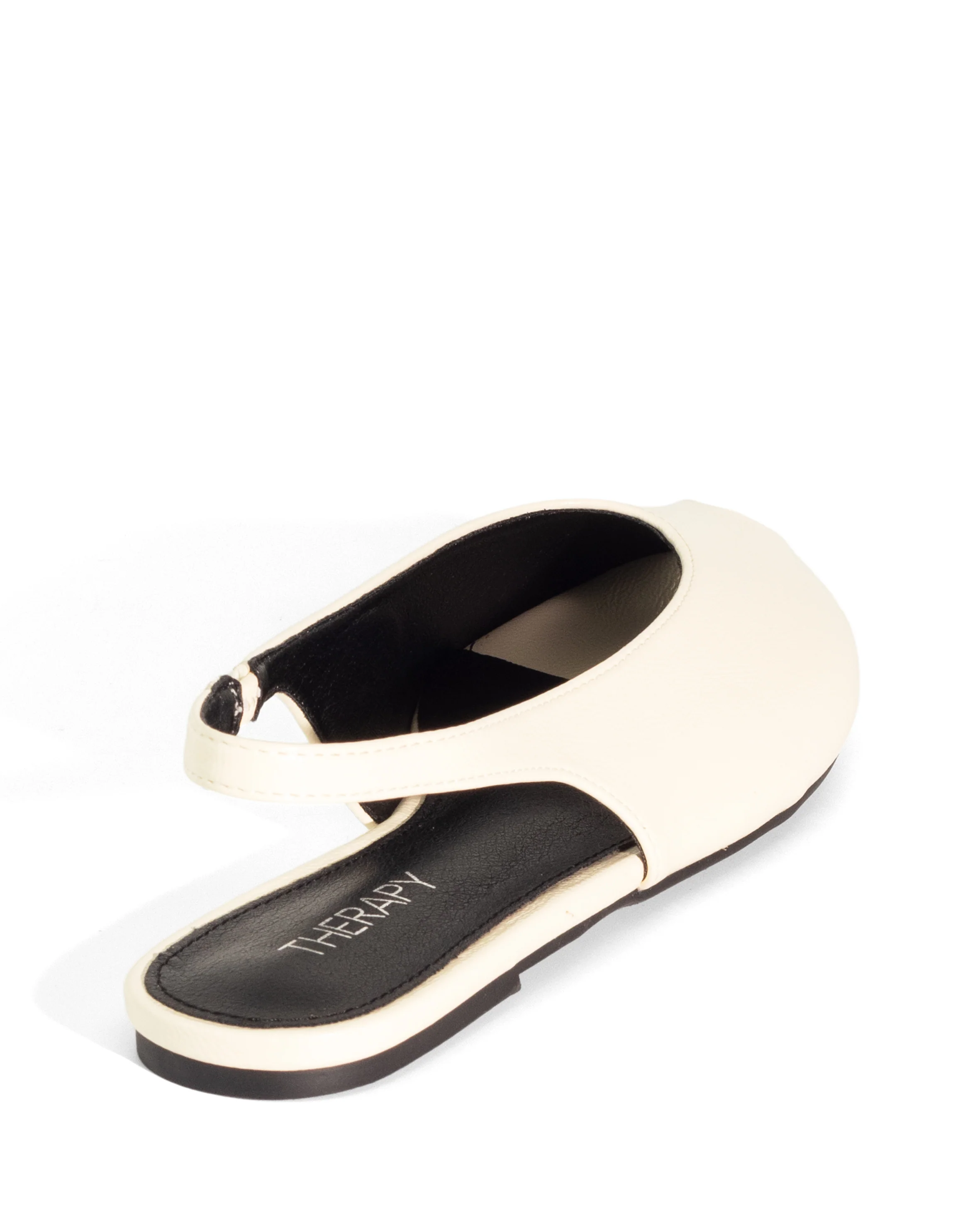 Elodie Slingback Flat Off White Crinkled Patent - Image 4