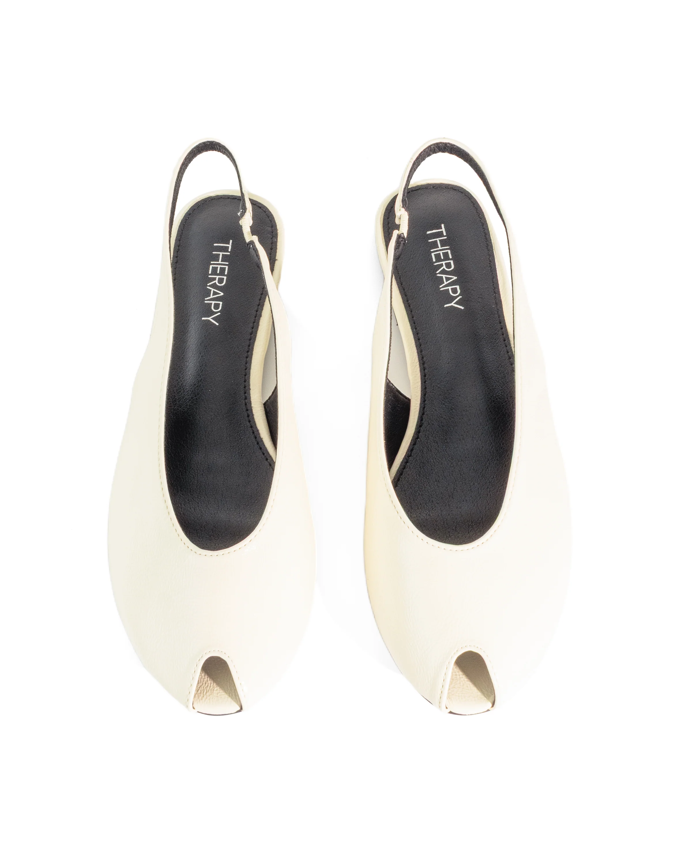 Elodie Slingback Flat Off White Crinkled Patent - Image 5