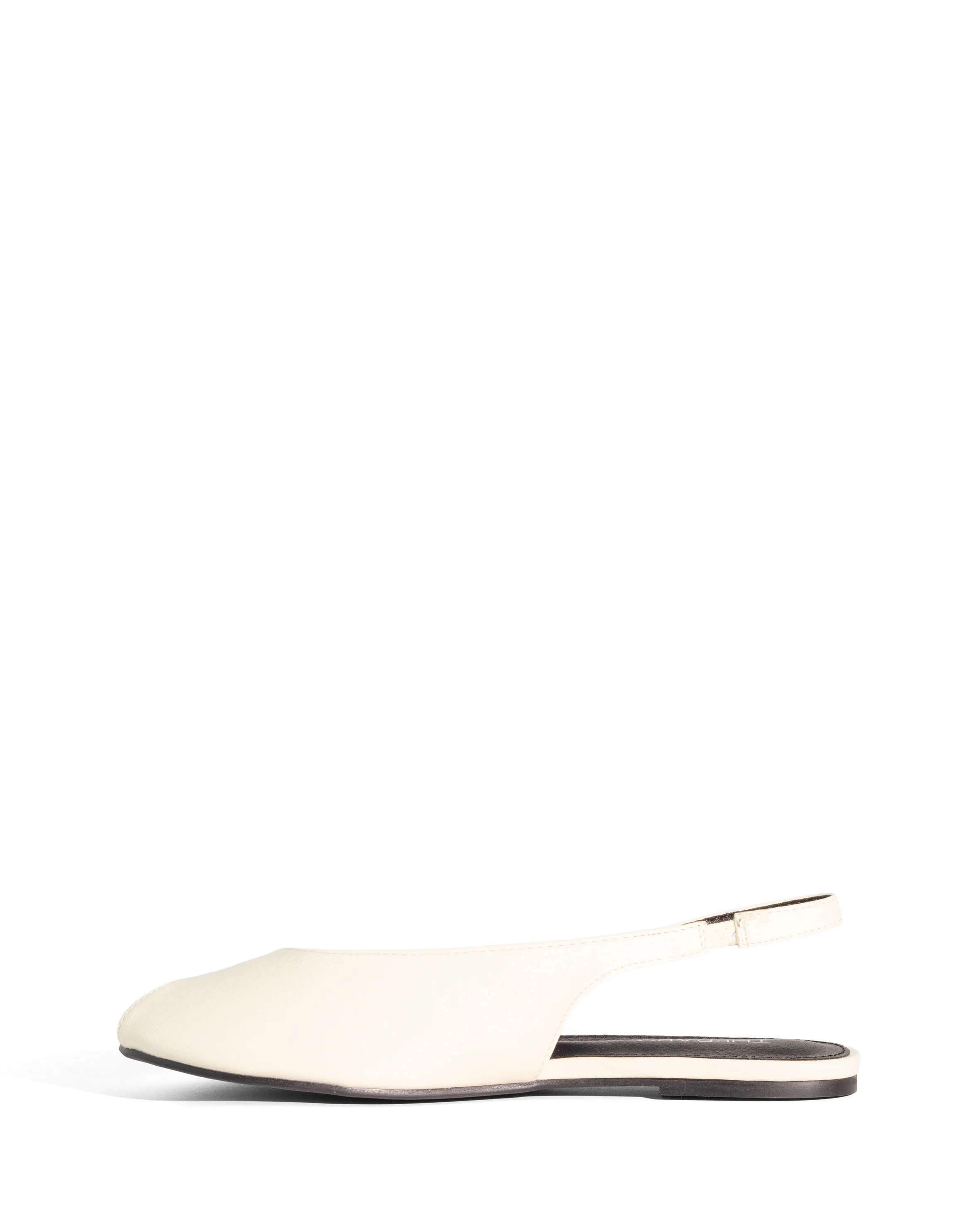Elodie Slingback Flat Off White Crinkled Patent - Image 6