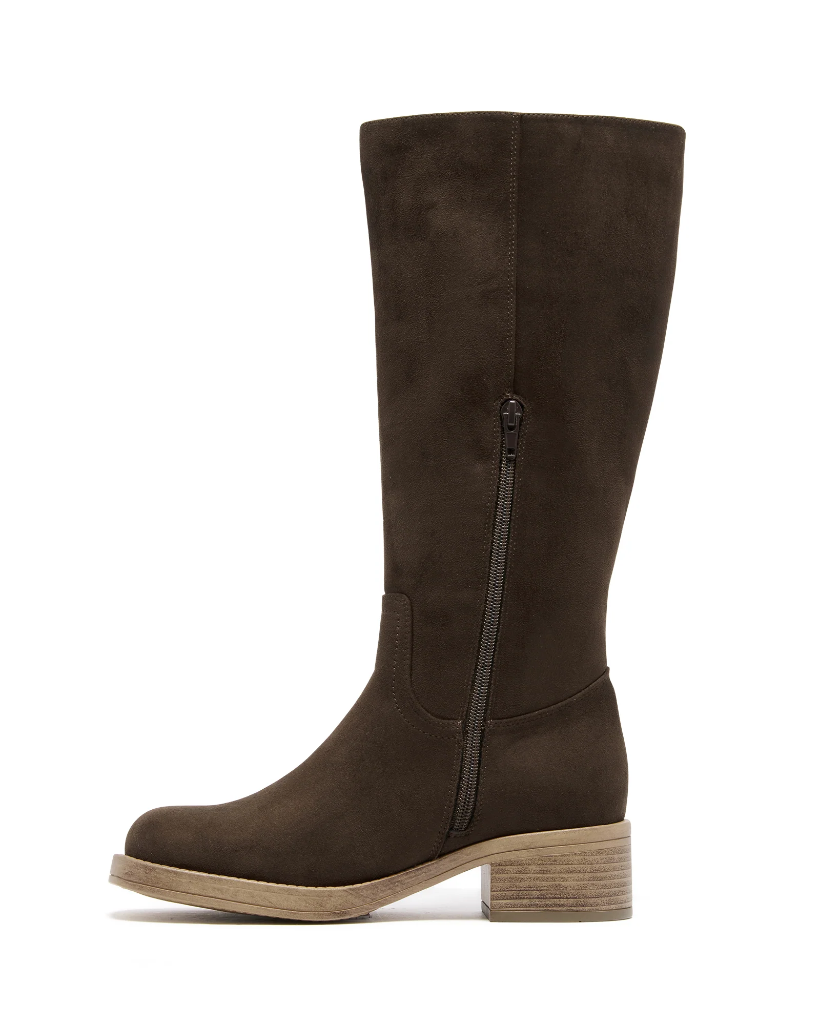 Fever Tall Boot Chocolate Faux Suede - Image 4