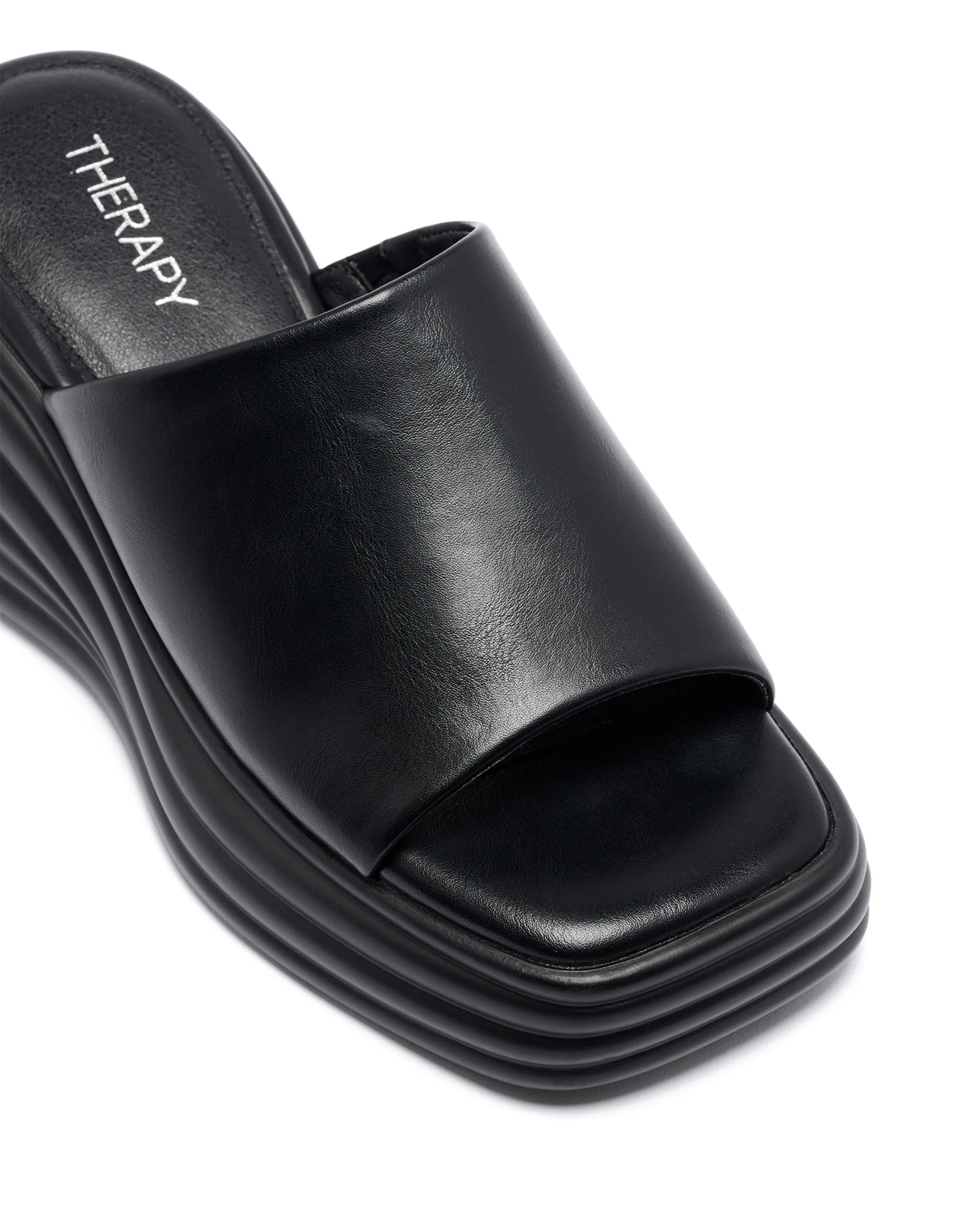 Flaunt Wedge Sandal Black - Image 3