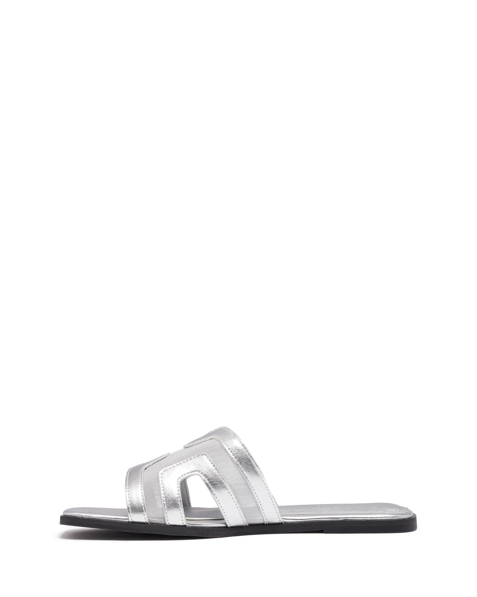 Gaze Flat Sandal Silver Mesh - Image 4