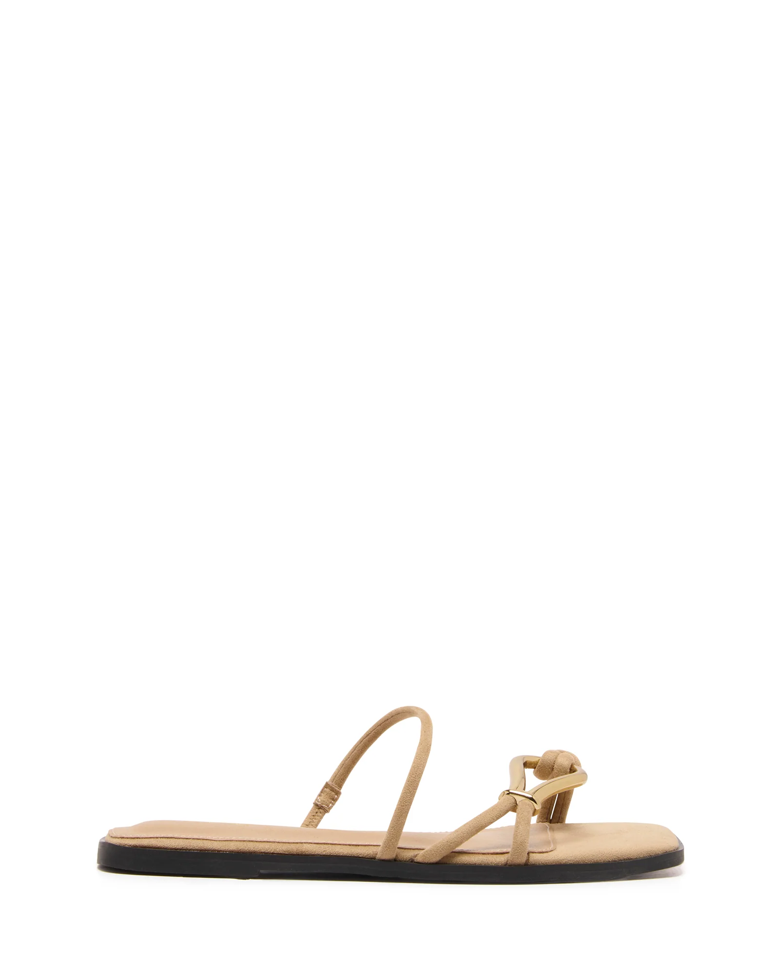 Gem Flat Sandal Cashew Suede