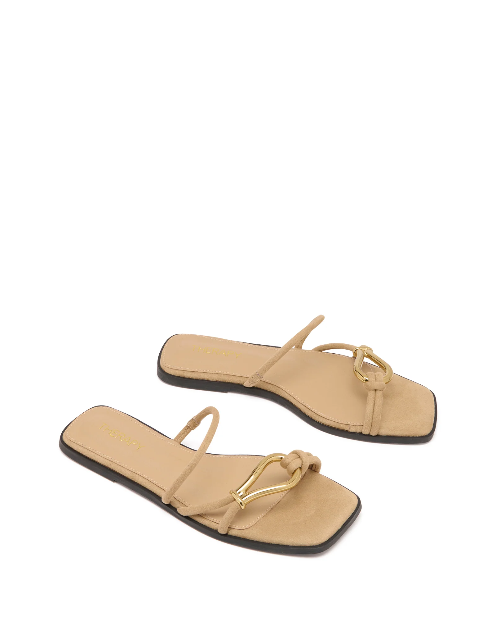 Gem Flat Sandal Cashew Suede - Image 2