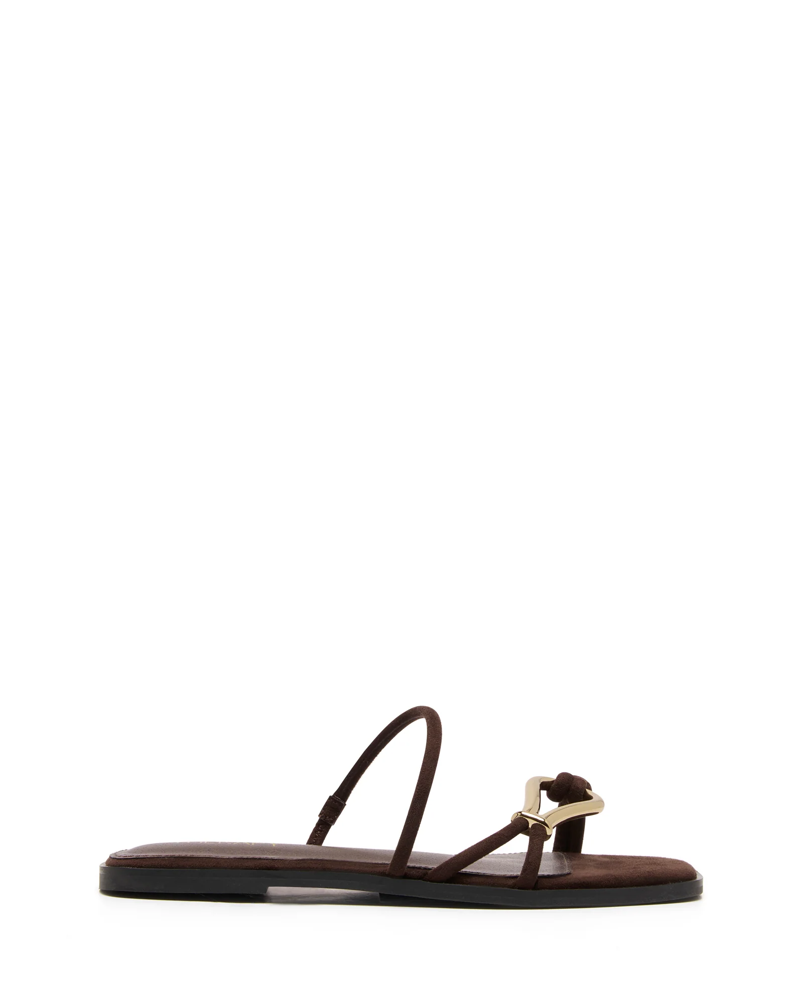 Gem Flat Sandal Chocolate Suede