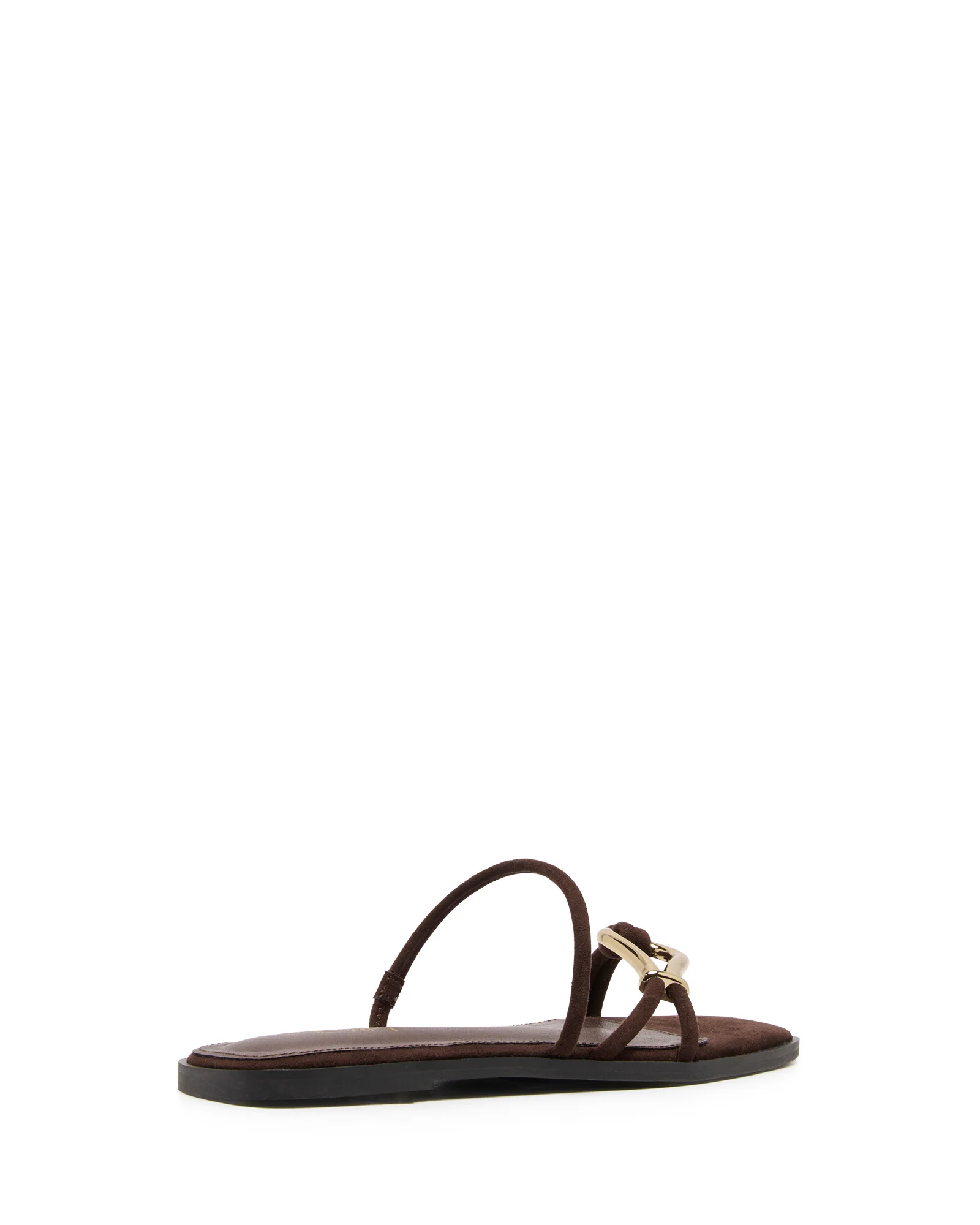 Gem Flat Sandal Chocolate Suede - Image 3