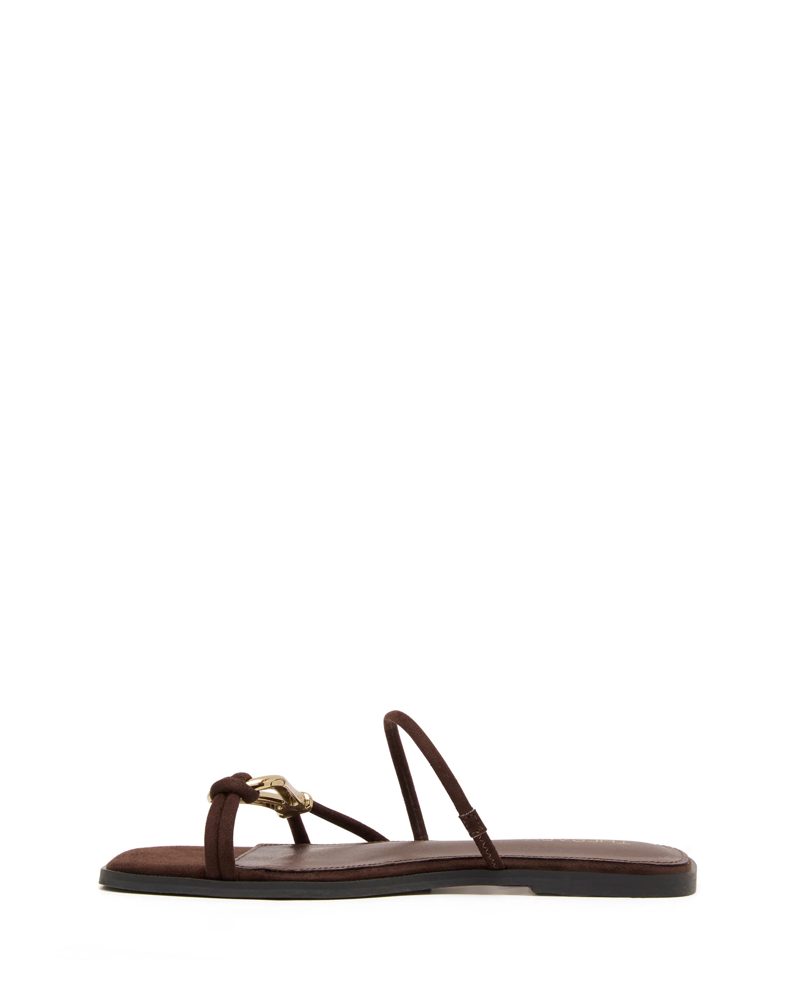 Gem Flat Sandal Chocolate Suede - Image 4