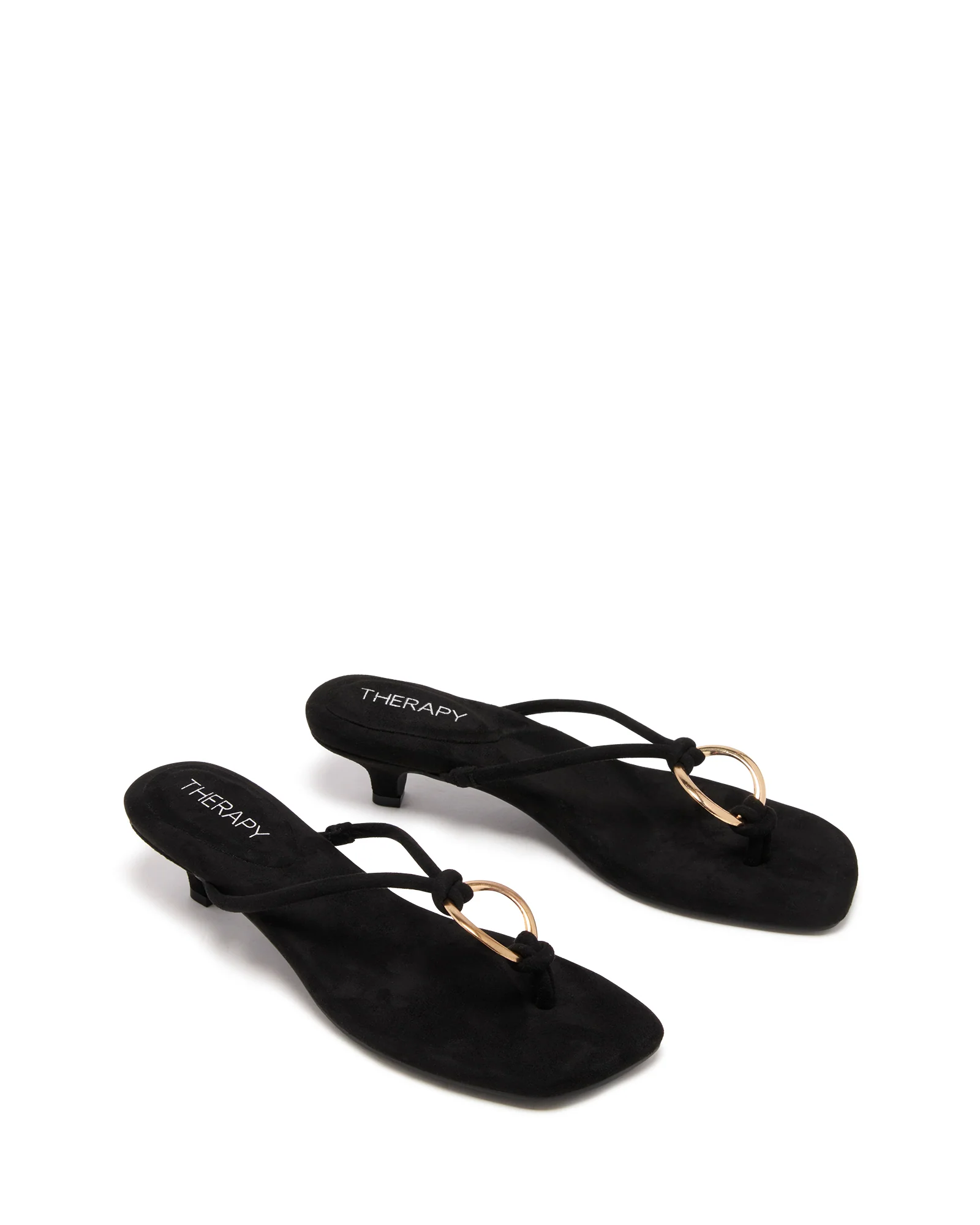 Haydn Thong Heel Black Microsuede - Image 2