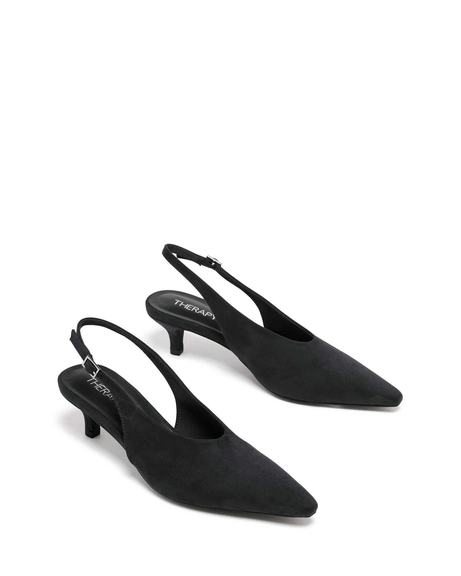 Indiana Slingback Heel Black Suede - Image 2