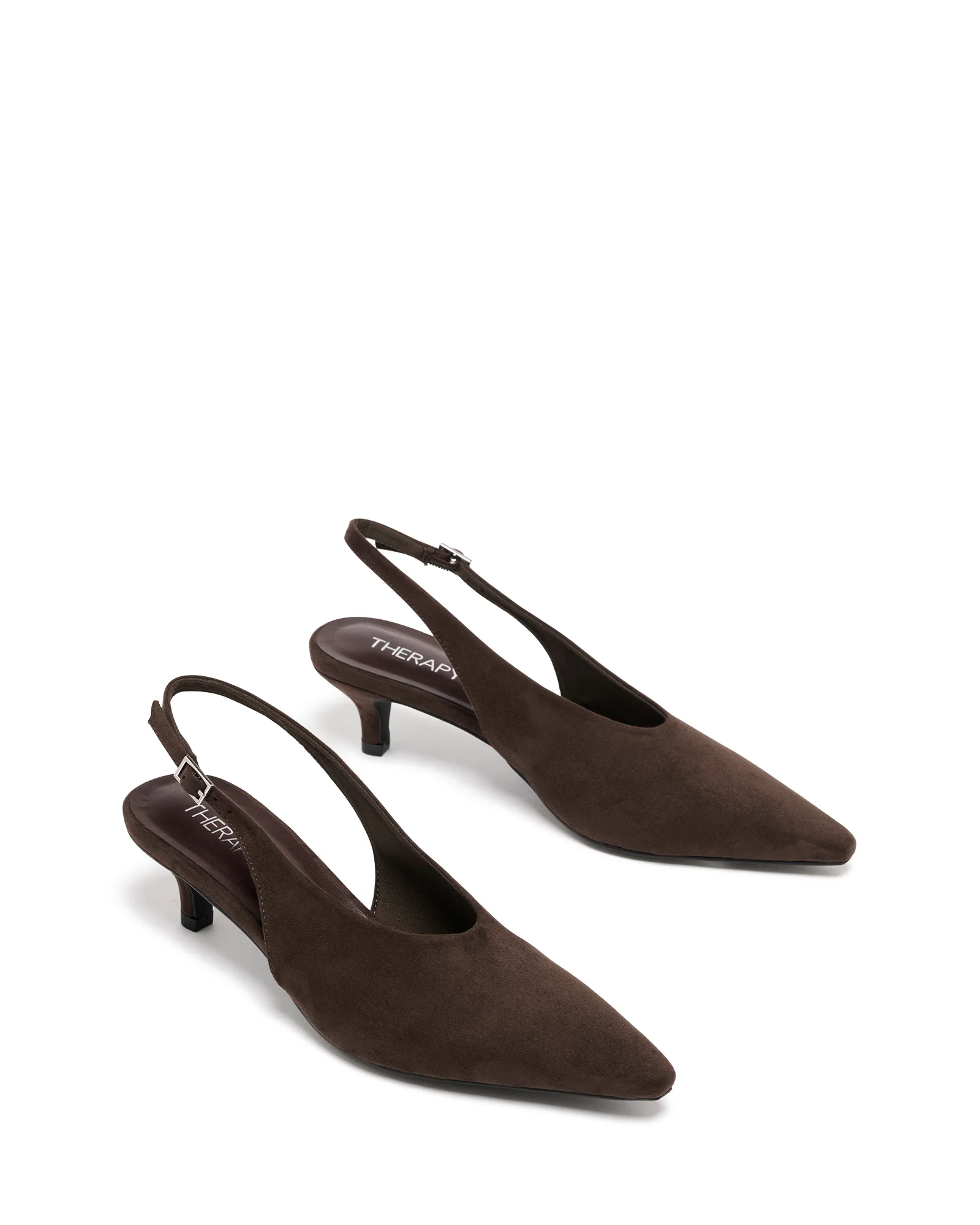 Indiana Slingback Heel Chocolate Suede - Image 2