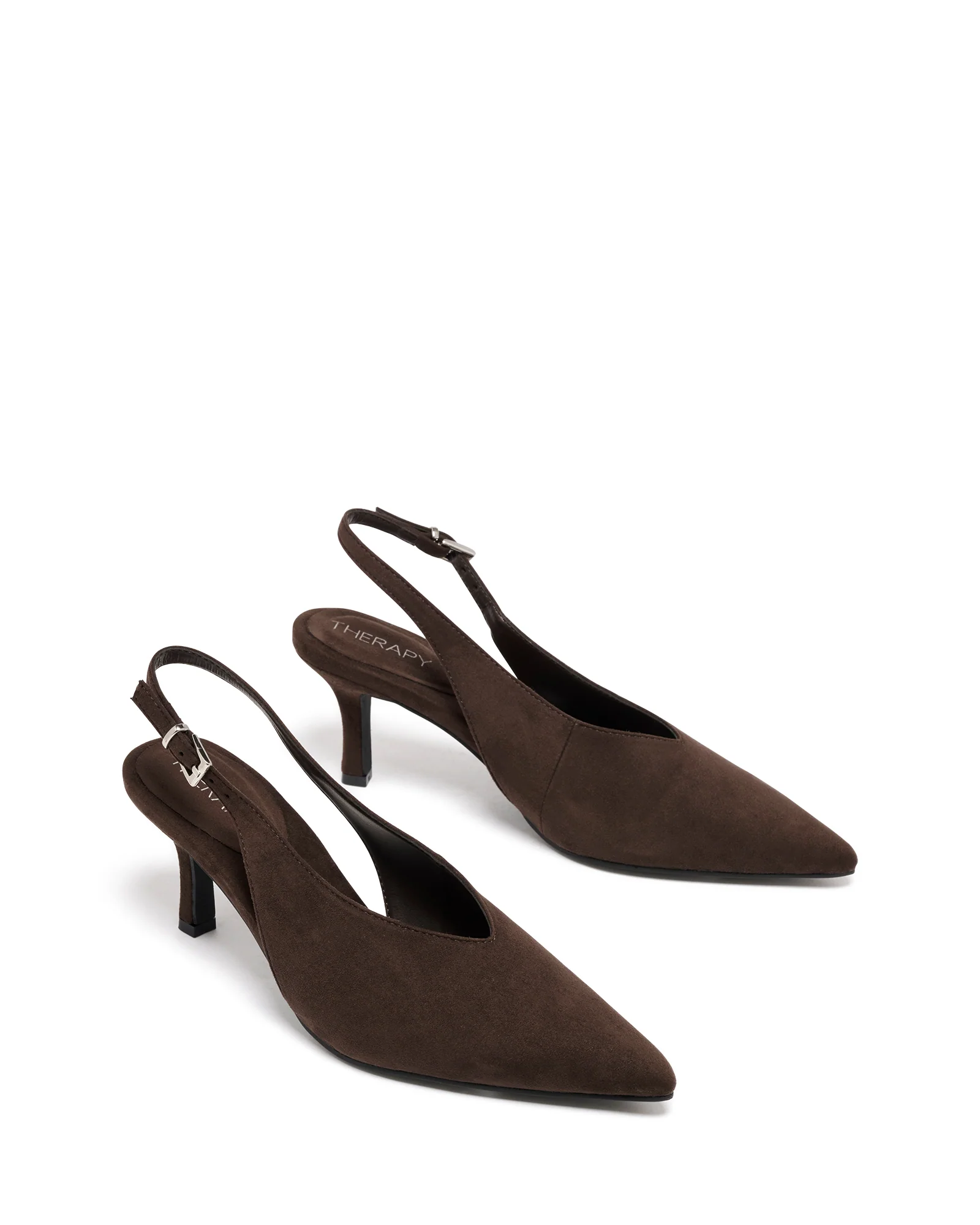 Jacs Slingback Pump Chocolate Microsuede - Image 2