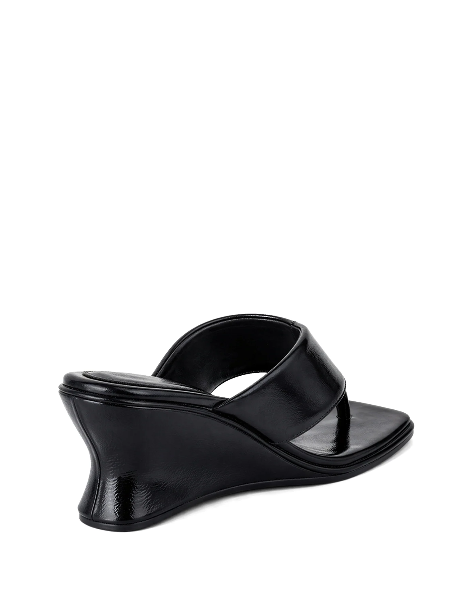 Lennox Wedge Black Crinkled Patent - Image 3