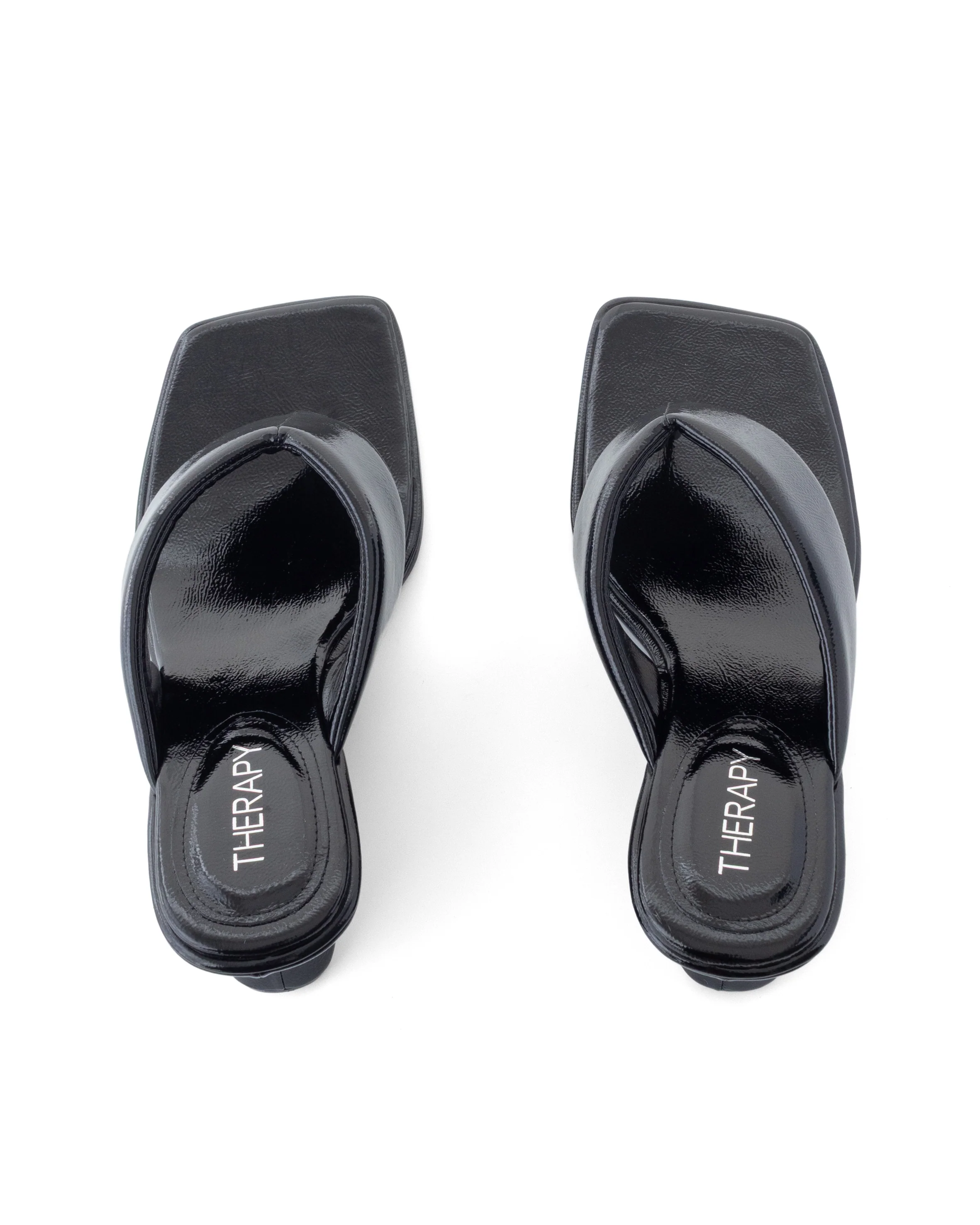 Lennox Wedge Black Crinkled Patent - Image 4