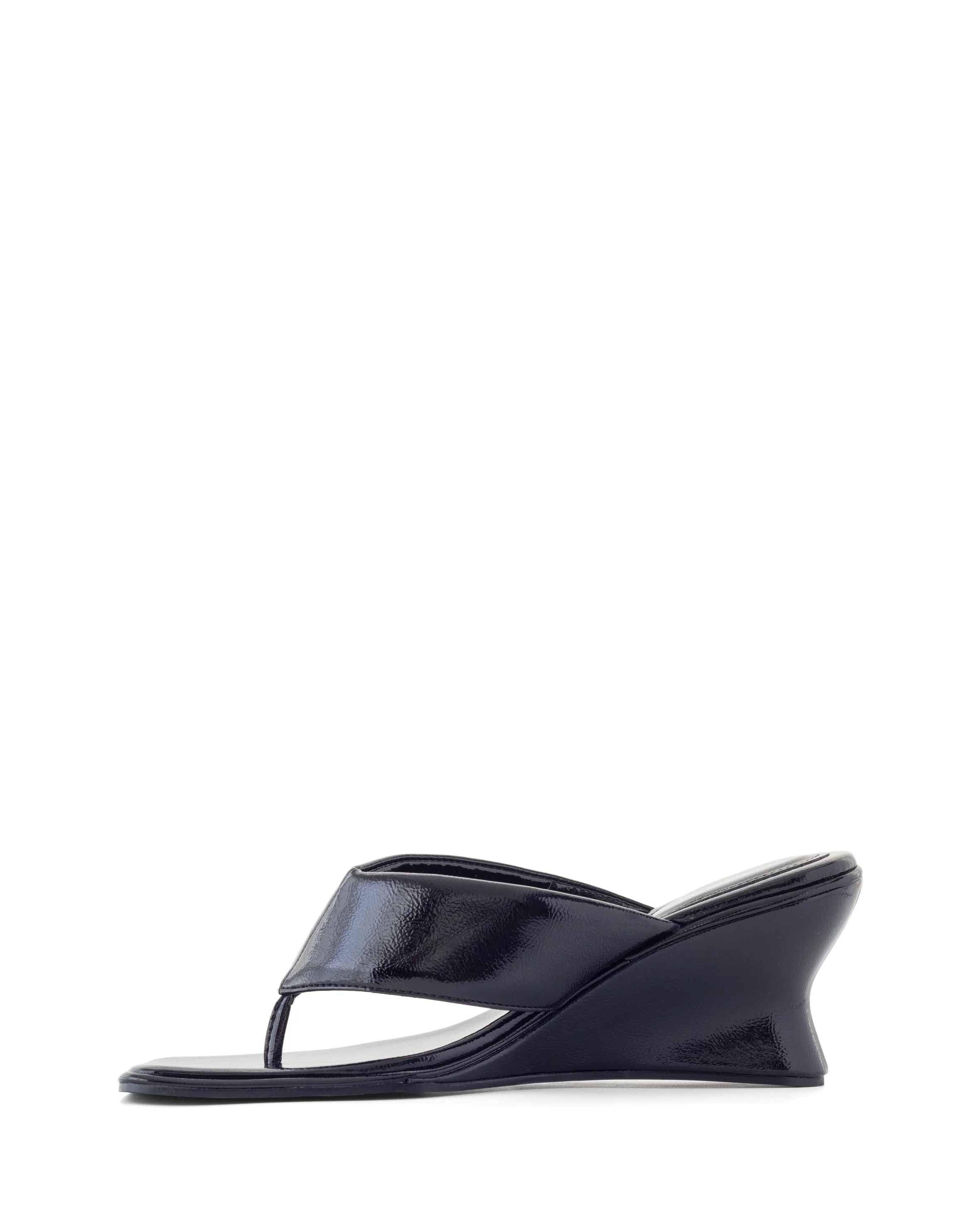 Lennox Wedge Black Crinkled Patent - Image 5