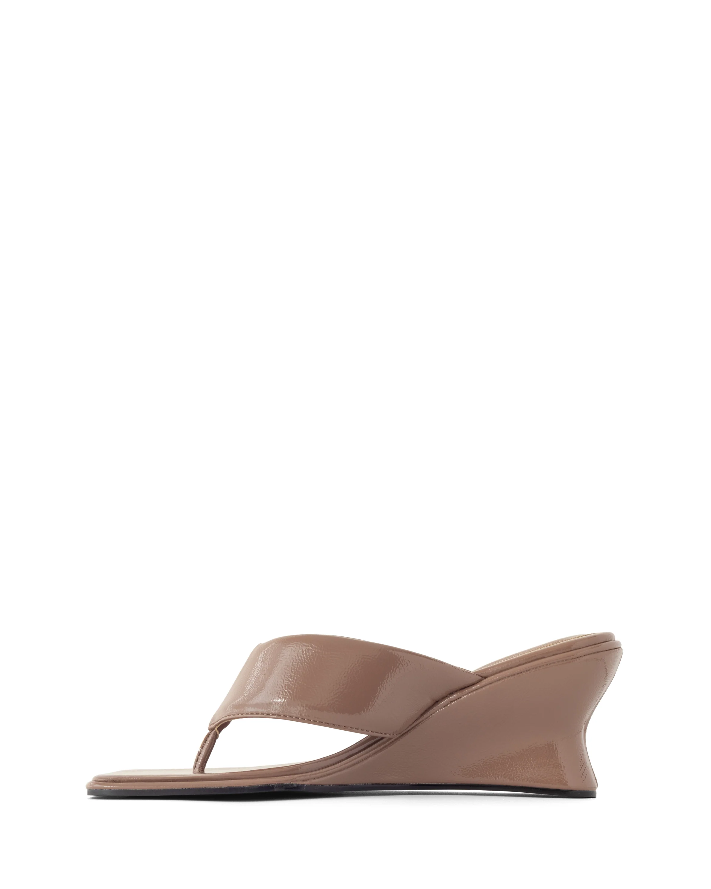 Lennox Wedge Mocha Crinkled Patent - Image 5