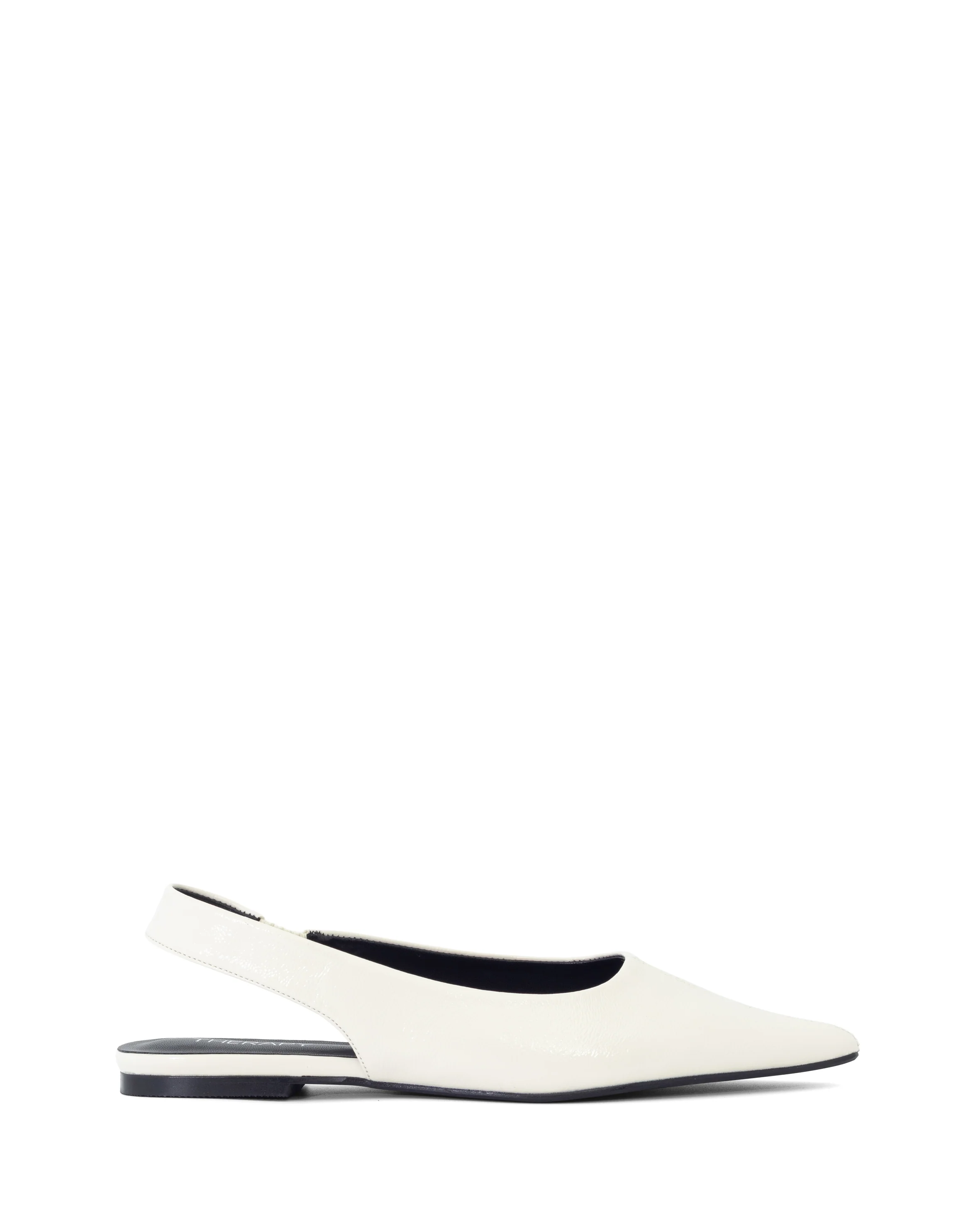 Lexington Slingback Flat Off White Crinkled Patent