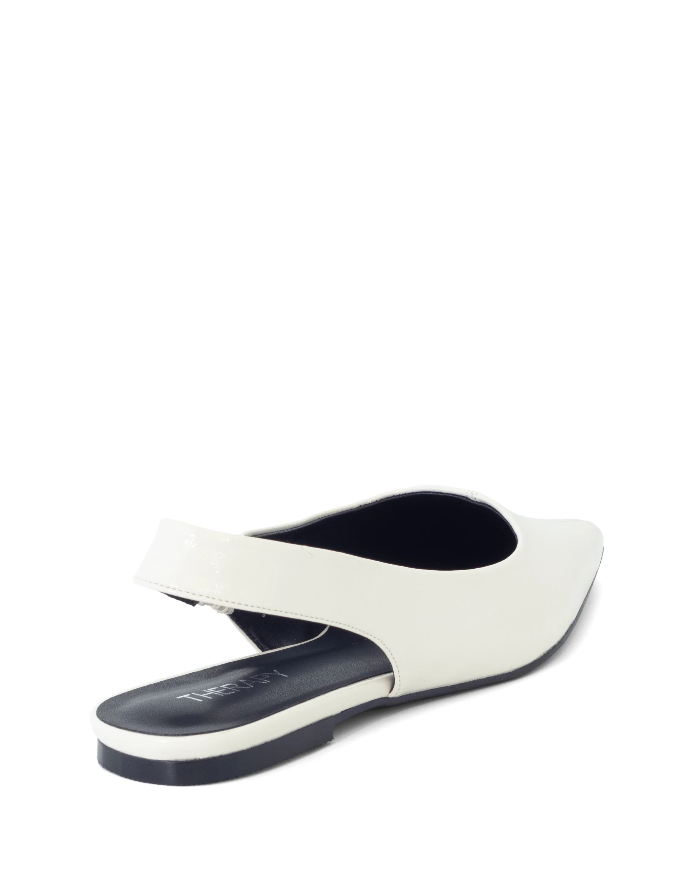 Lexington Slingback Flat Off White Crinkled Patent - Image 3