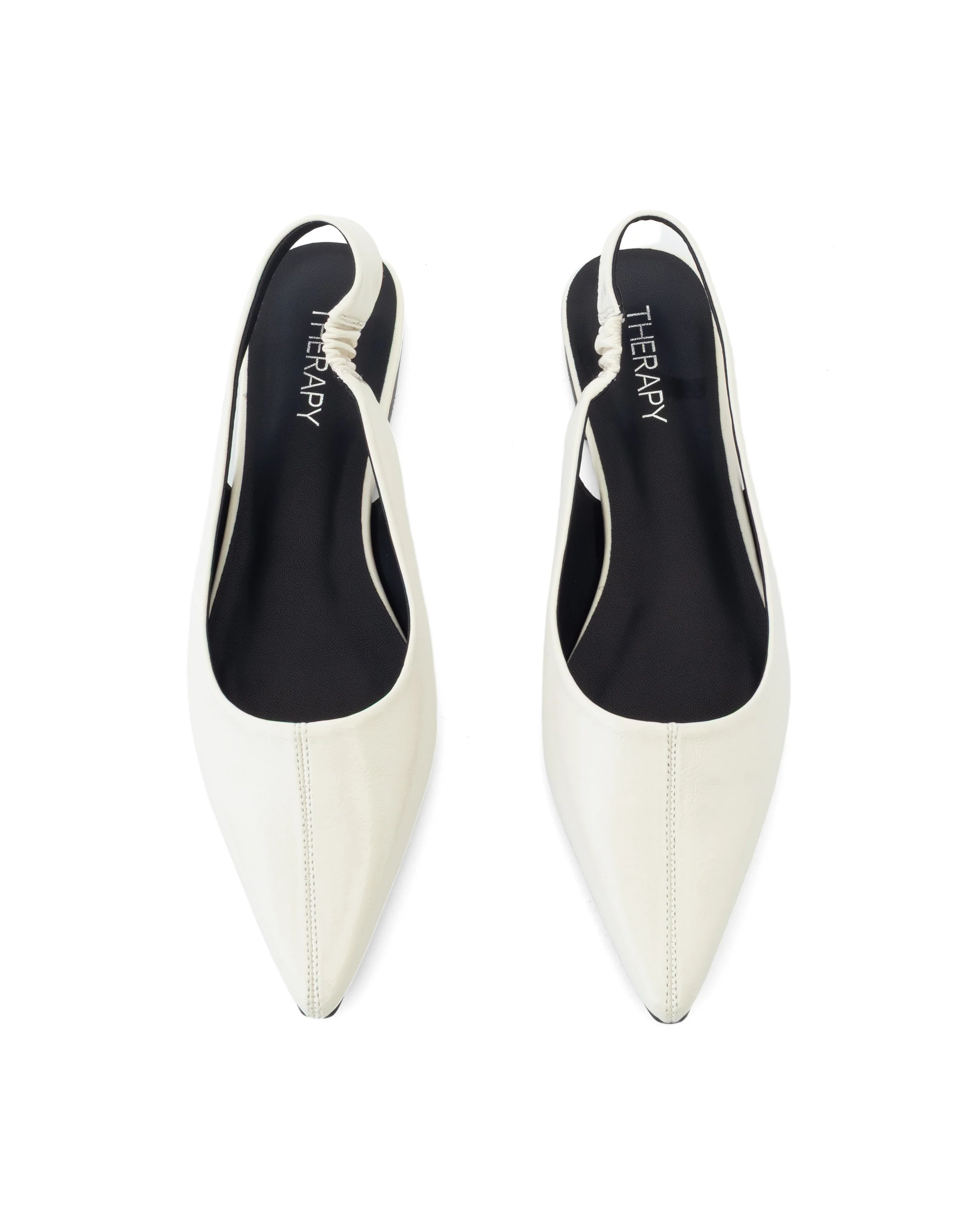 Lexington Slingback Flat Off White Crinkled Patent - Image 4