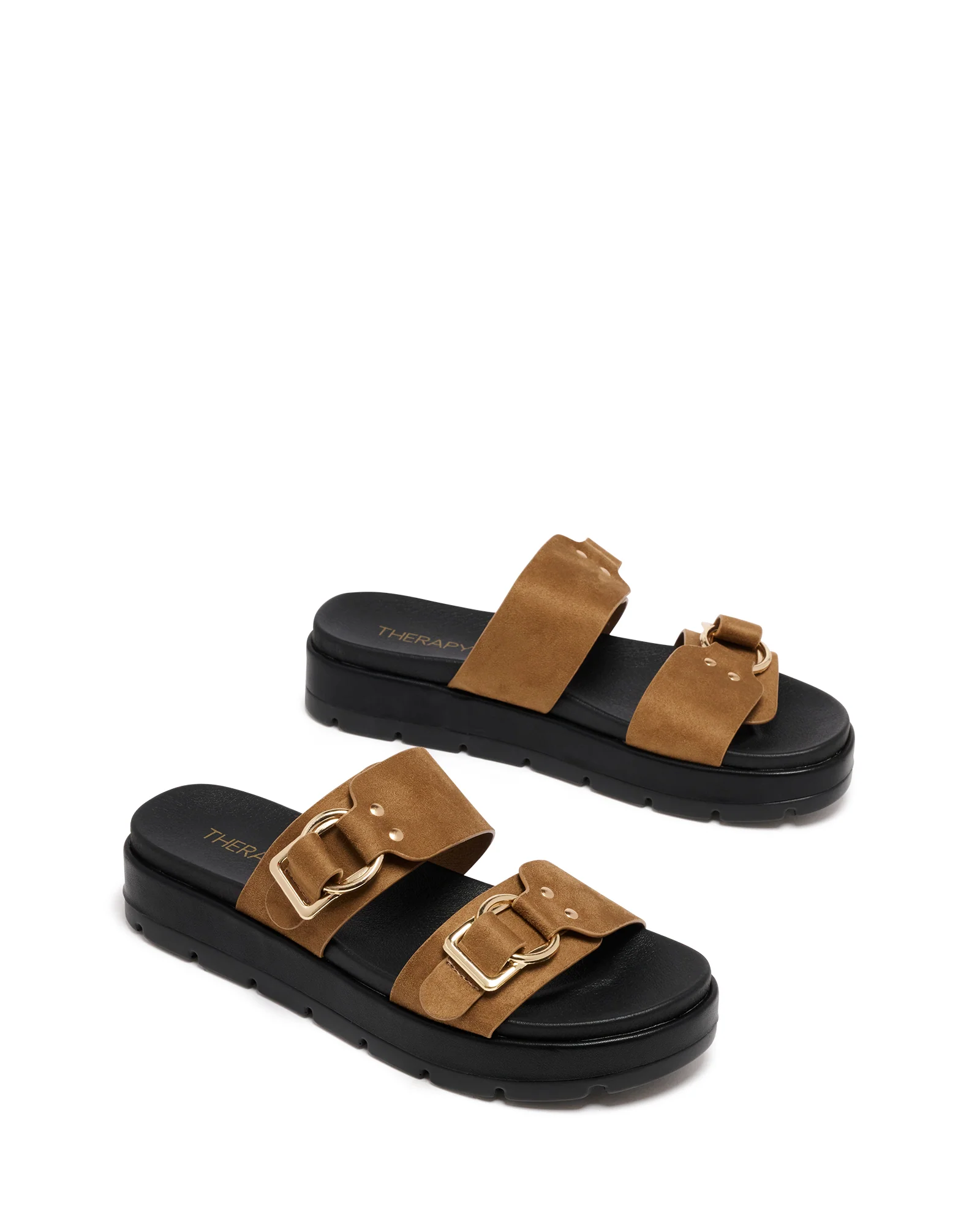 Litmus Flatform Sandals Toffee Suede - Image 2