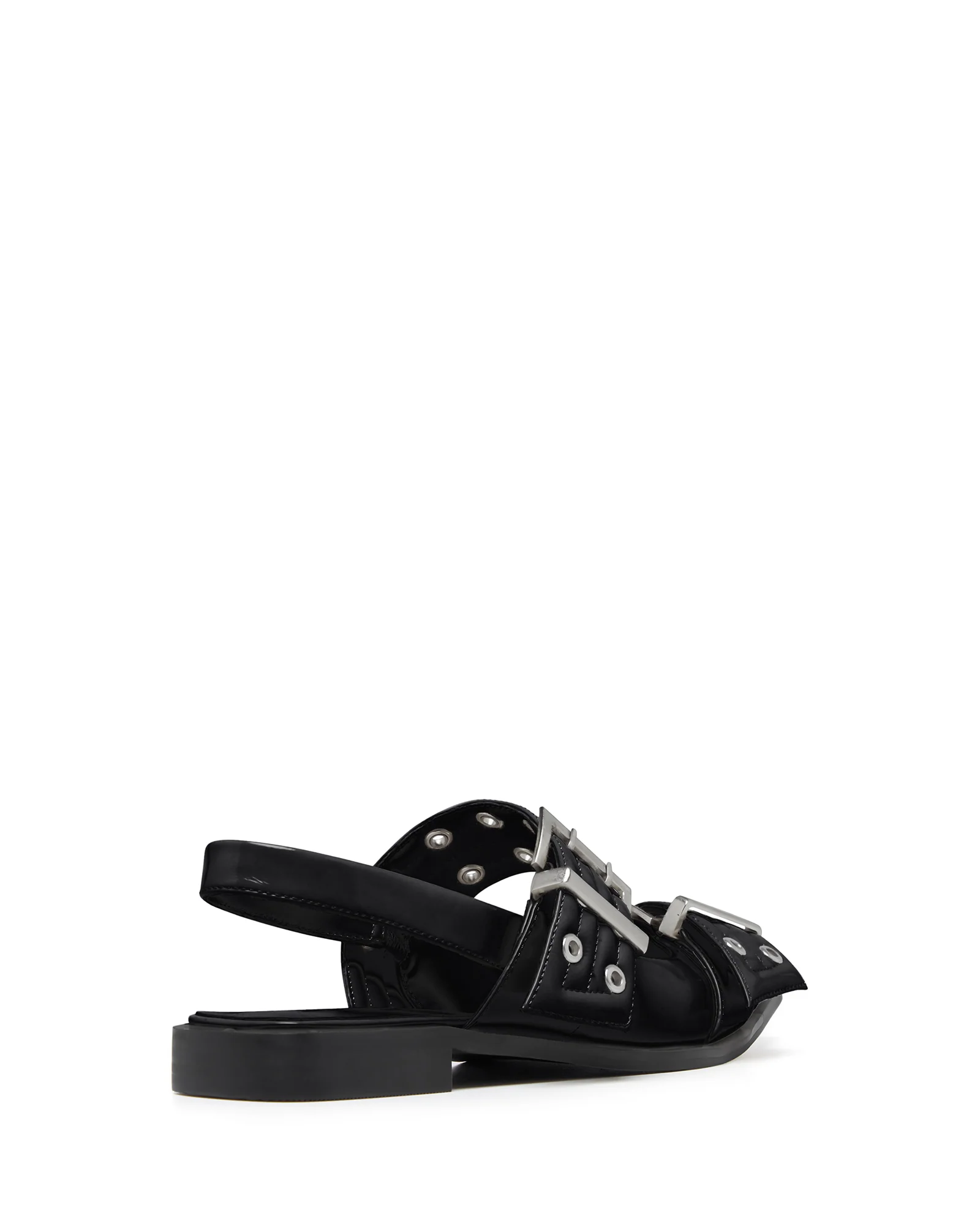 Matilda Pointed Flat Black Patent - Image 3