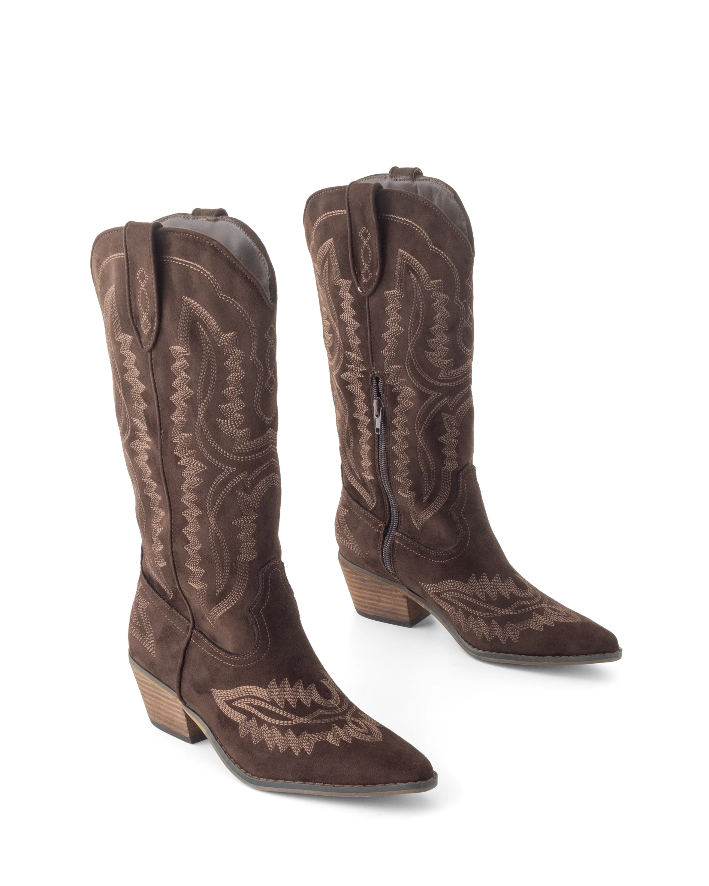 Mustang Cowboy Boot Chocolate Suede - Image 2