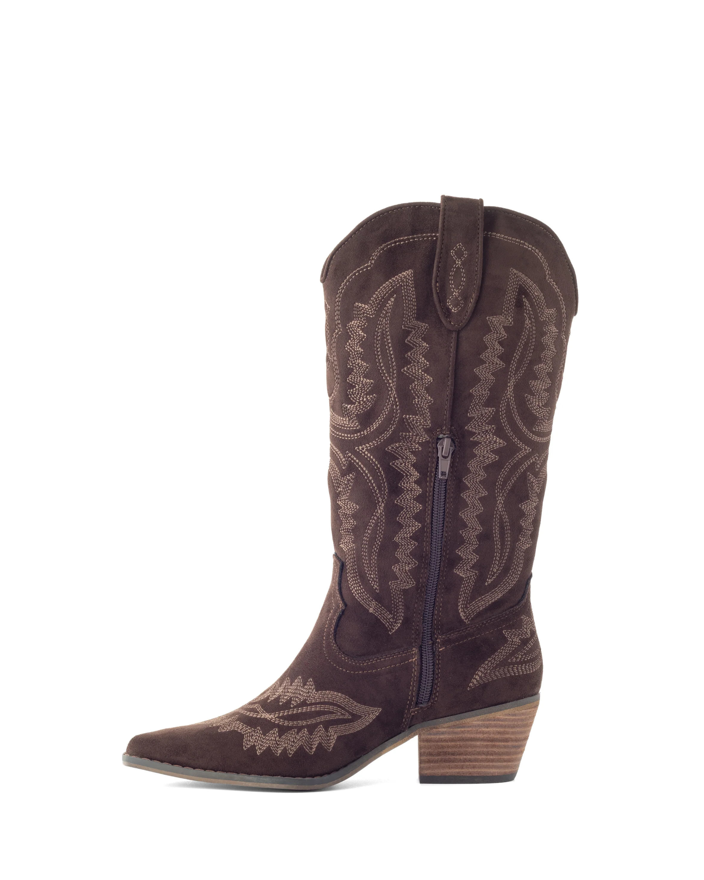 Mustang Cowboy Boot Chocolate Suede - Image 4