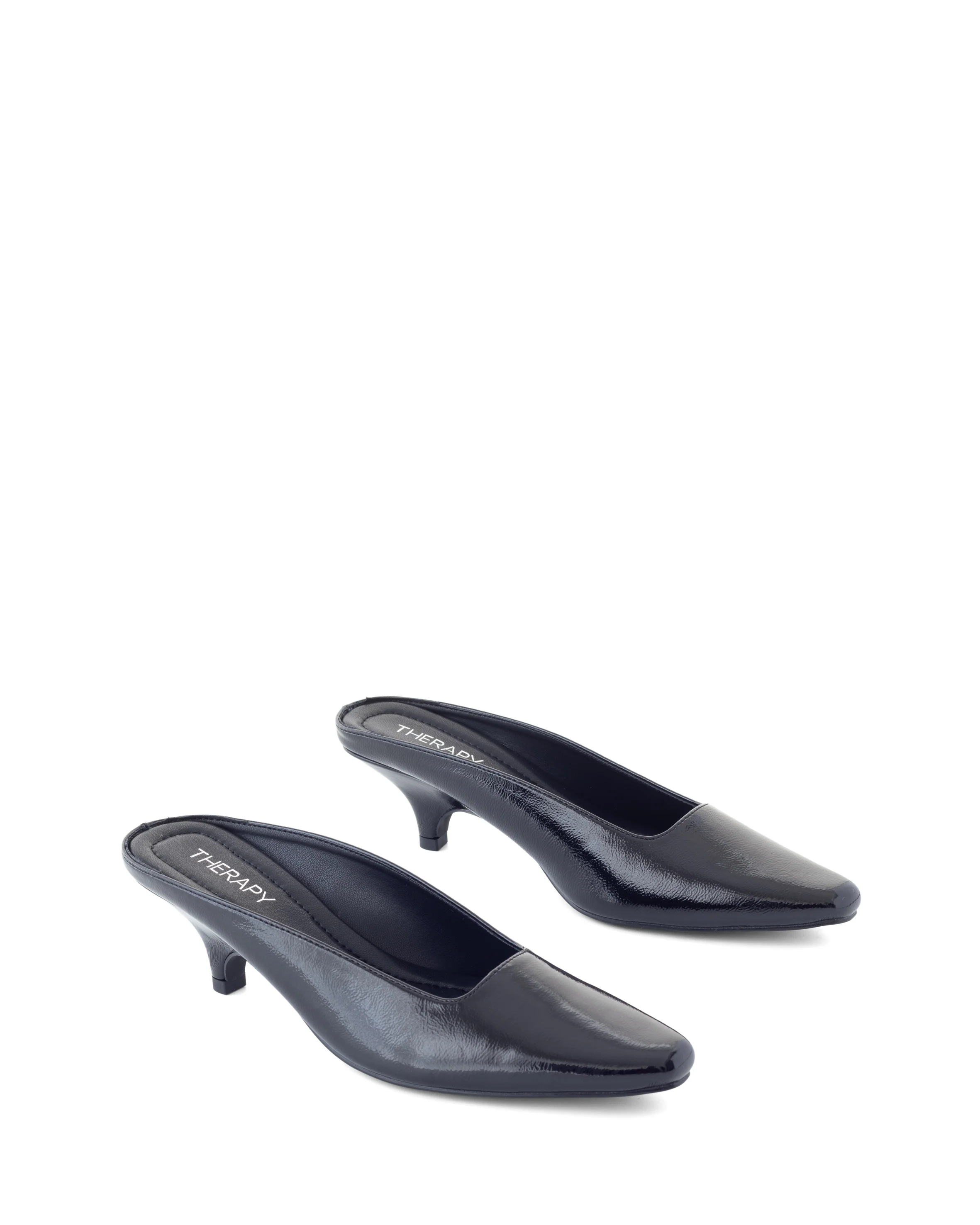 Noho Heel Black Crinkled Patent - Image 2