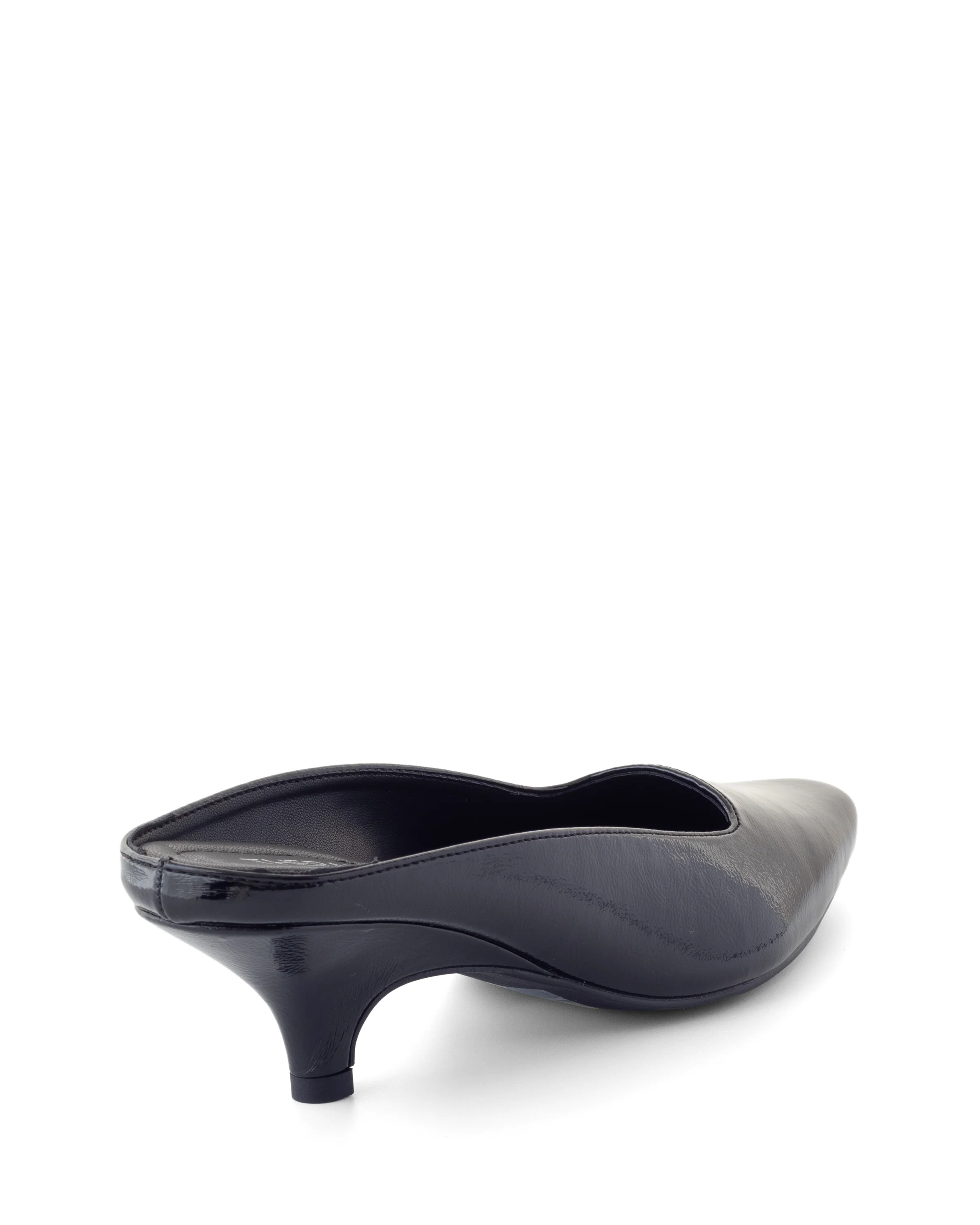Noho Heel Black Crinkled Patent - Image 3