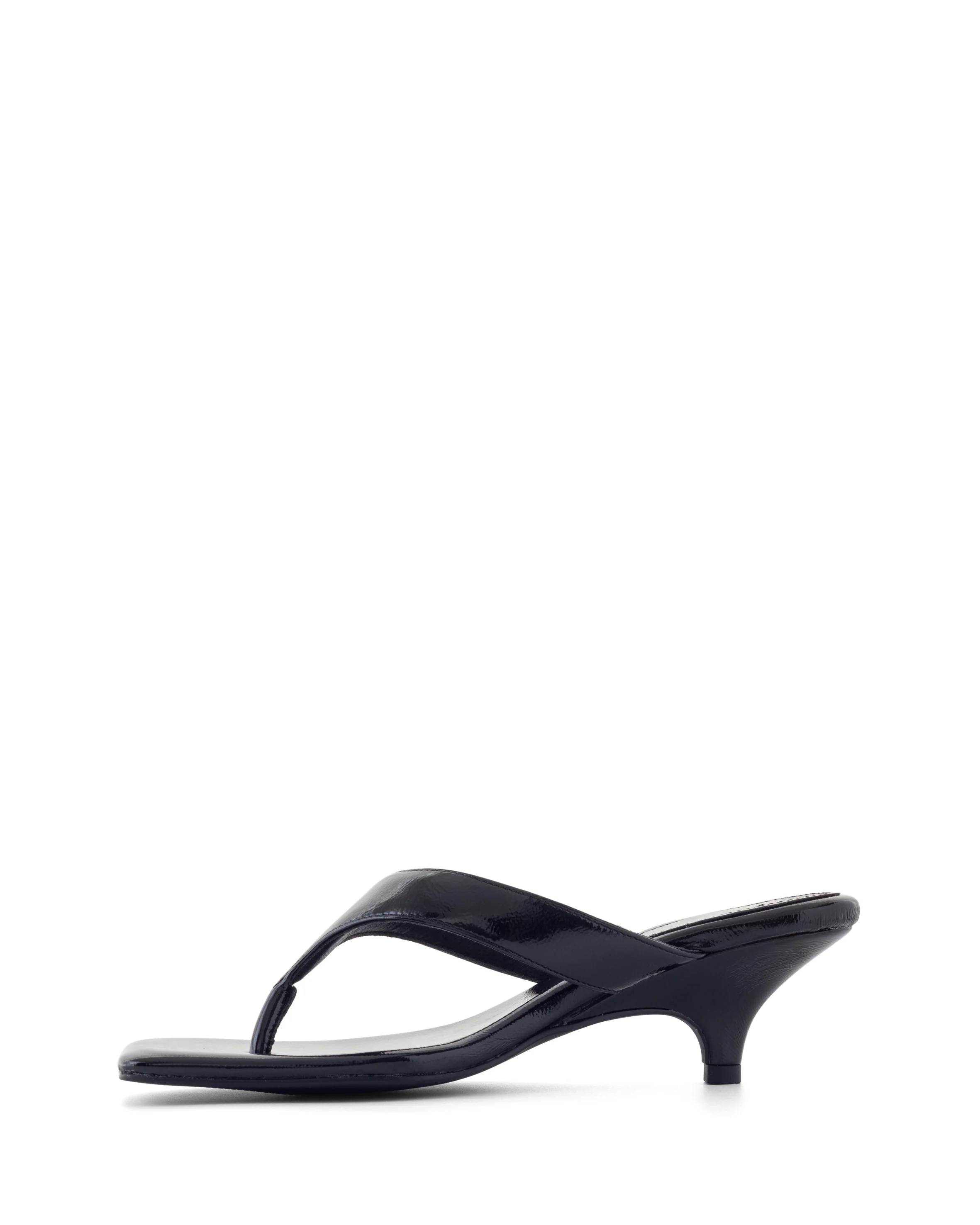 North Thong Heel Black Crinkled Patent - Image 5