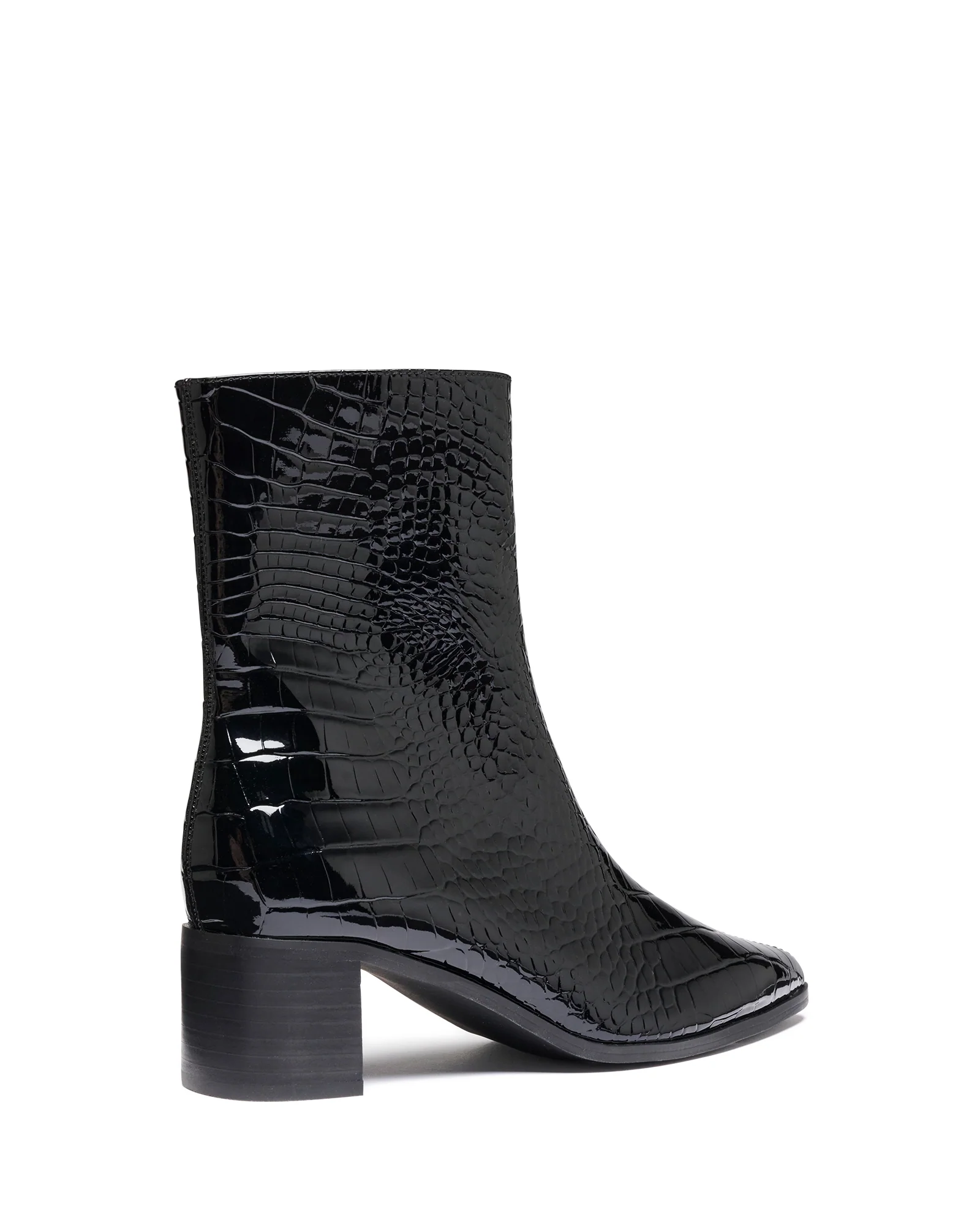 Paige Ankle Boot Black Patent Croc - Image 3