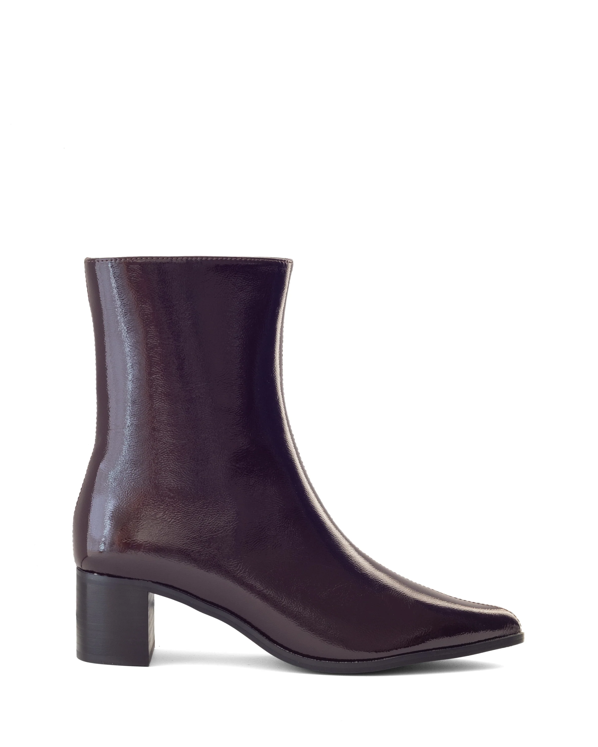 Paige Ankle Boot Port Crinkled Patent