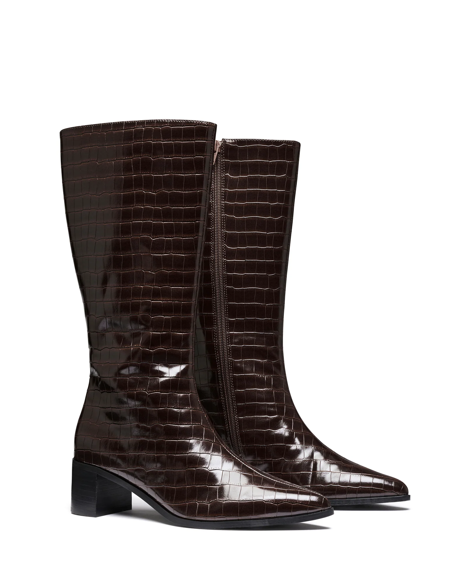 Penny Tall Boot Chocolate Croc - Image 2