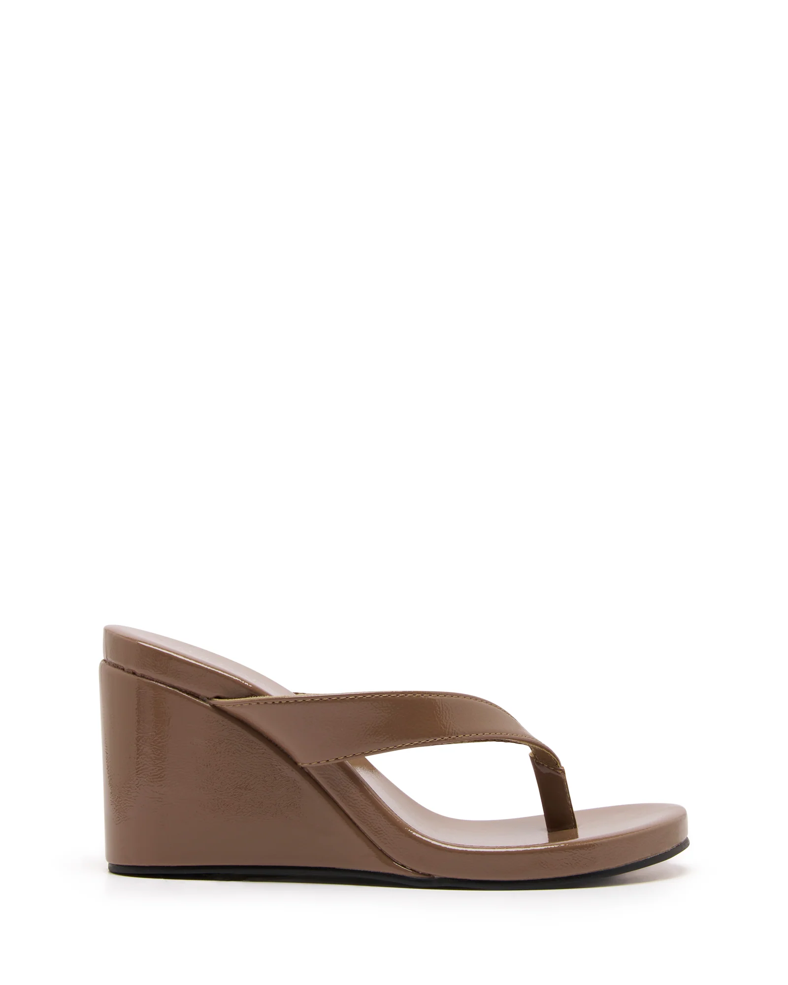 Ren Wedge Mocha Crinkled Patent