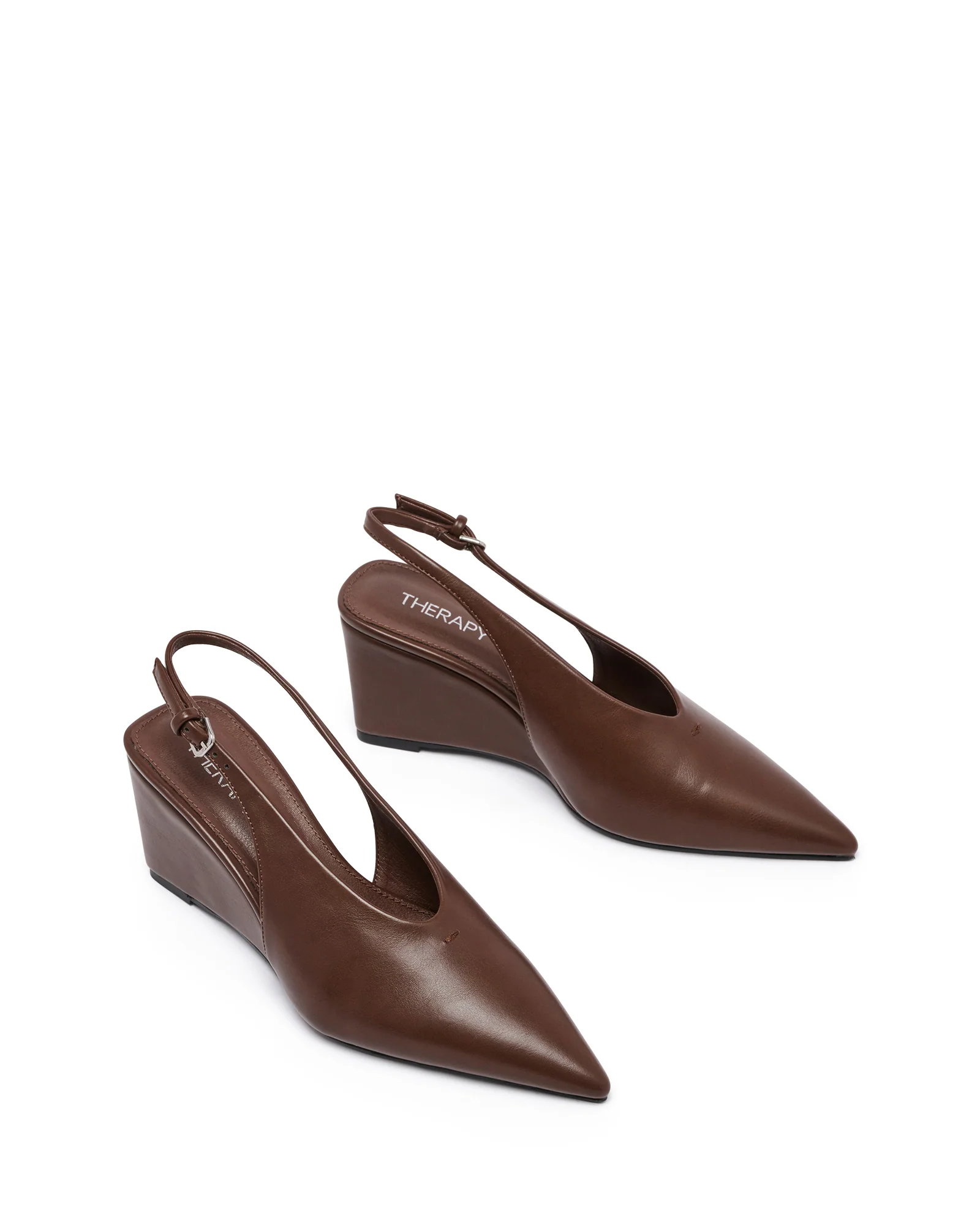 Santi Slingback Wedge Chocolate - Image 3
