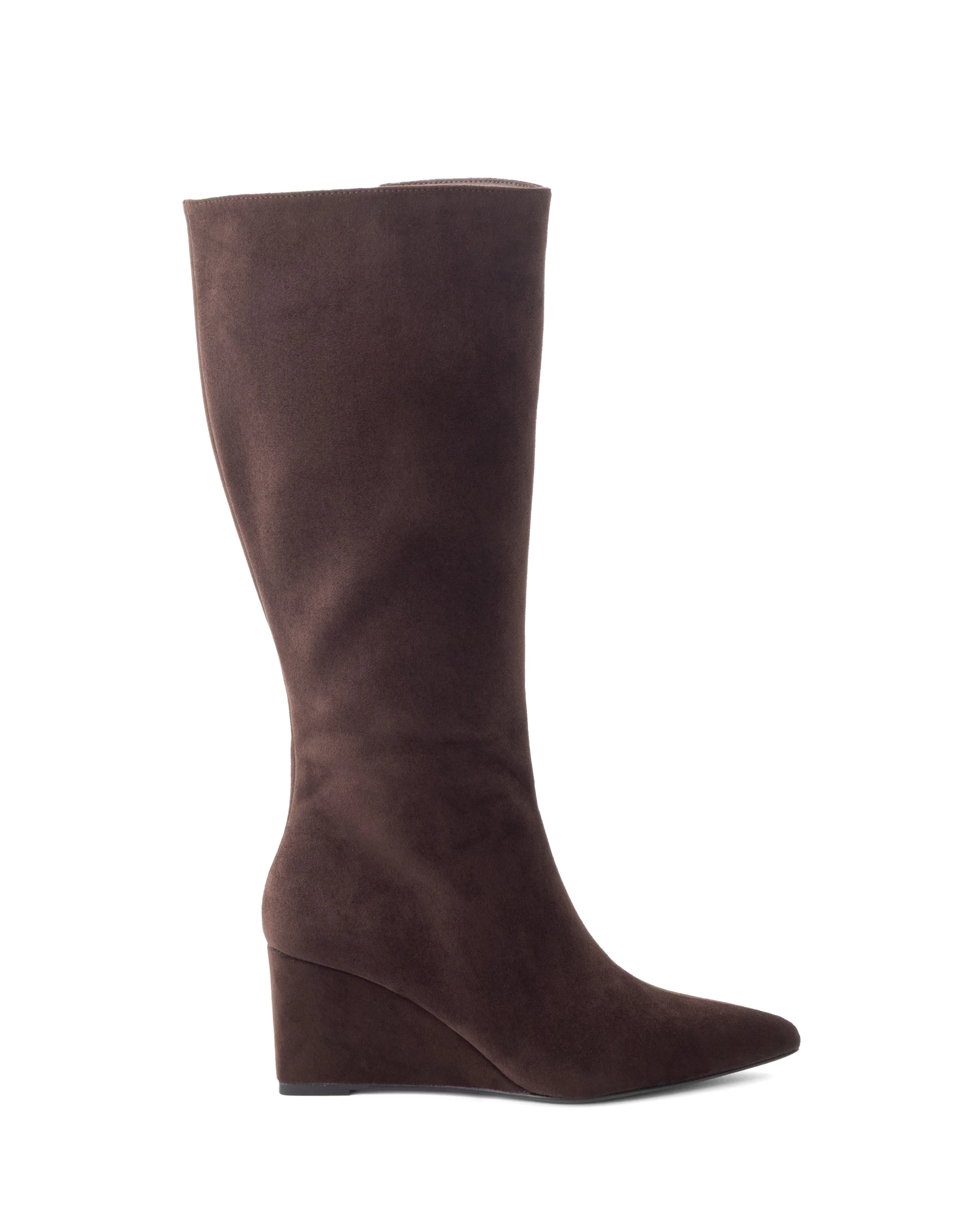 Savannah Wedge Boot Chocolate Faux Suede