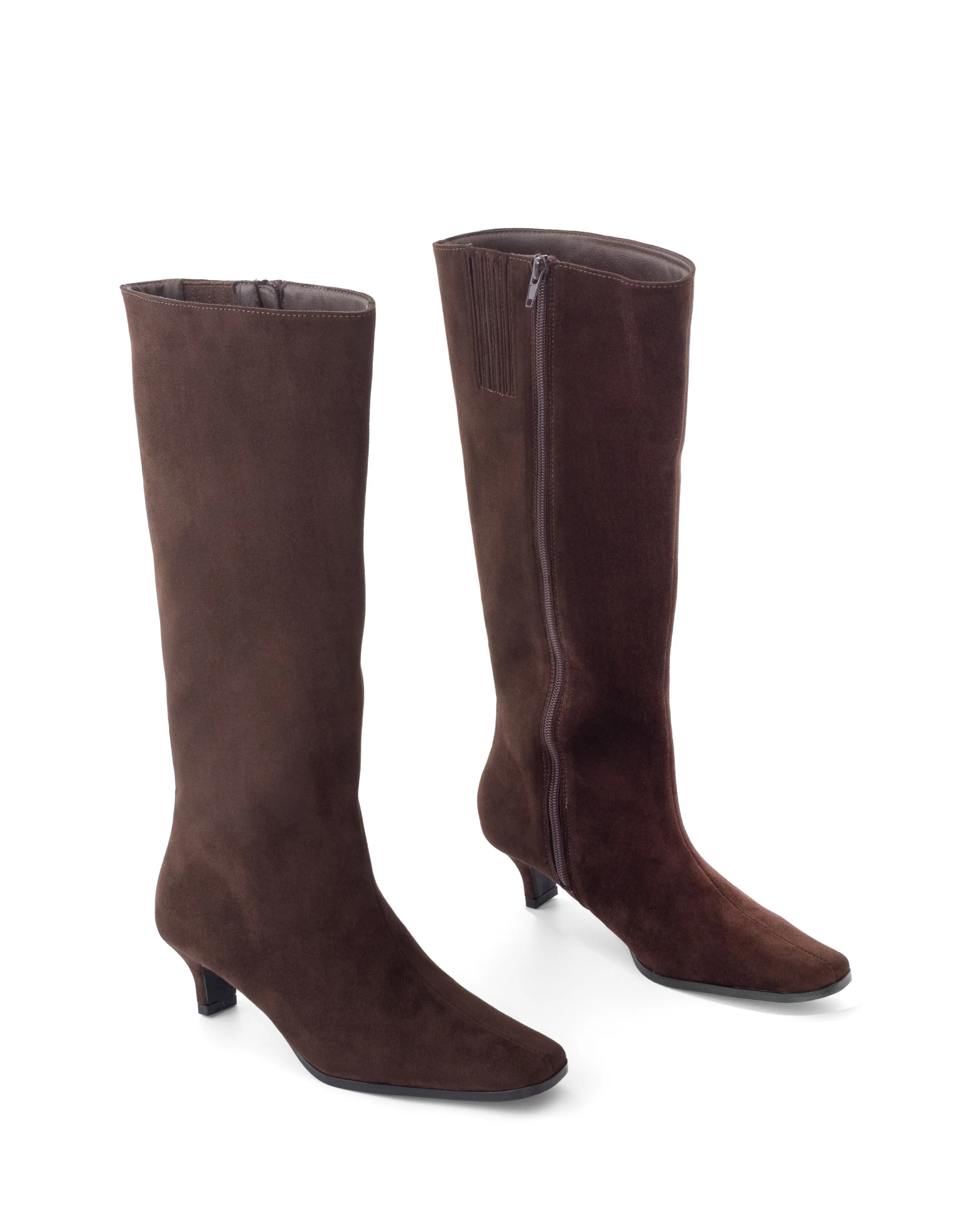 Spicy Tall Boot Chocolate Faux Suede - Image 2