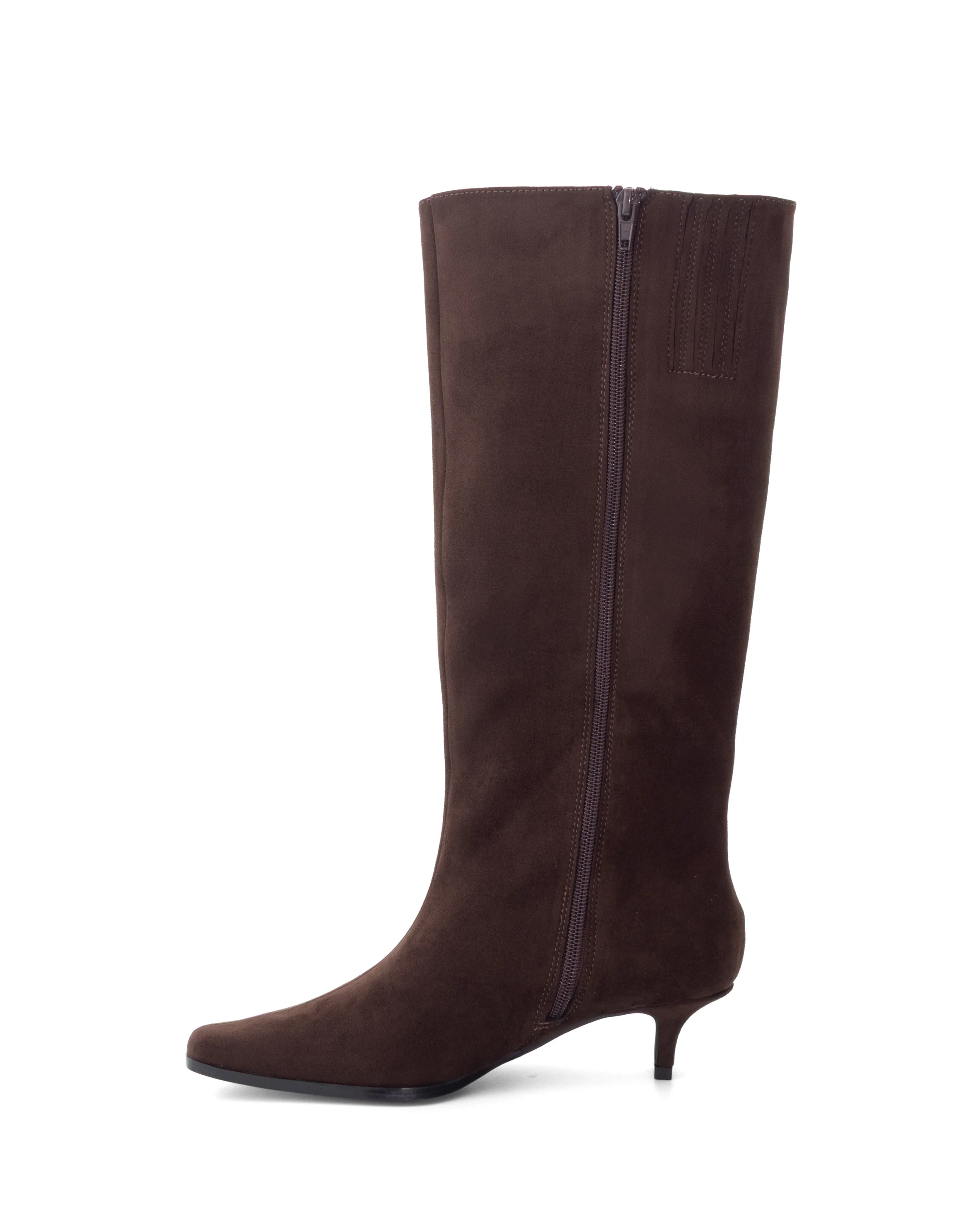 Spicy Tall Boot Chocolate Faux Suede - Image 5