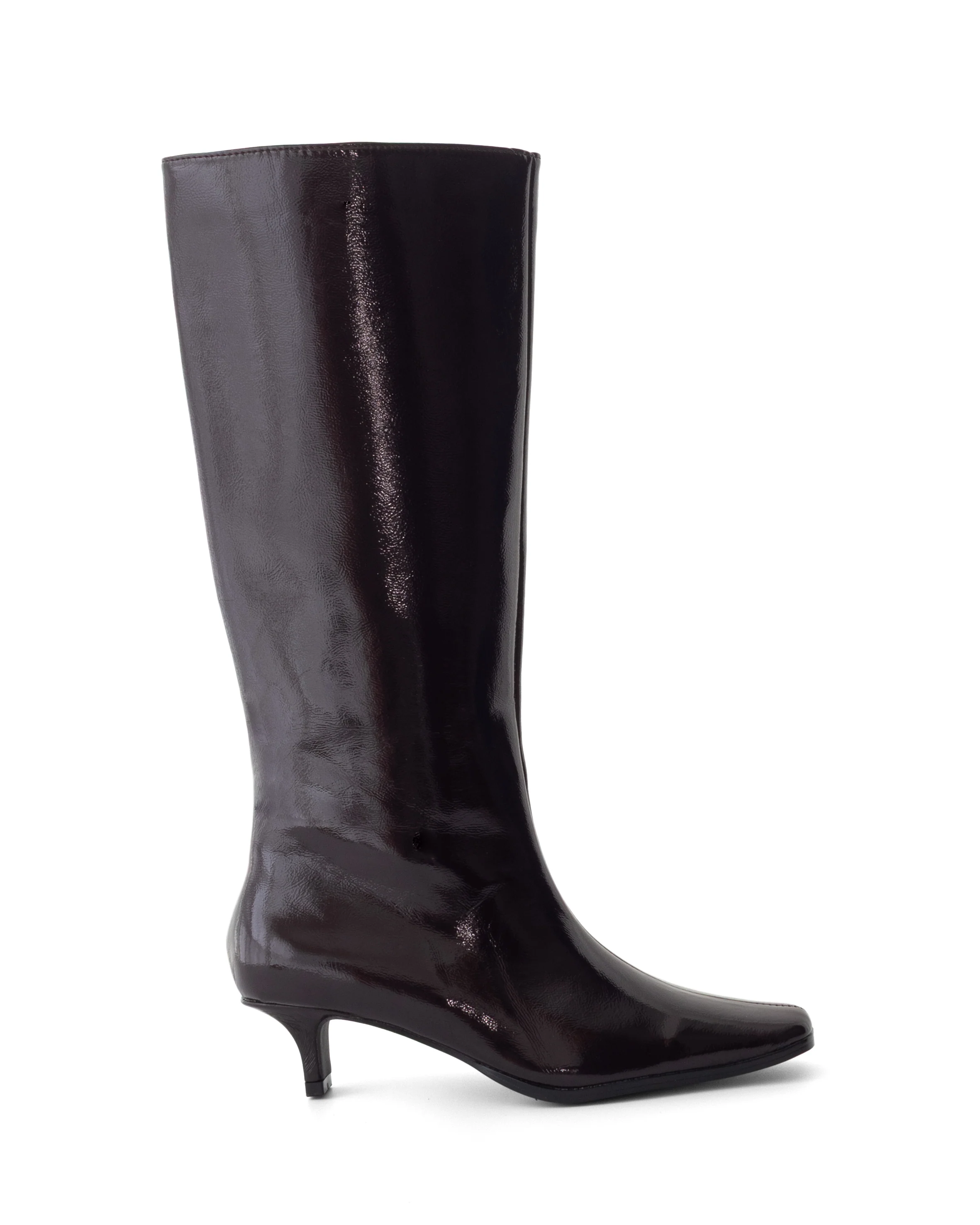 Spicy Tall Boot Port Crinkled Patent