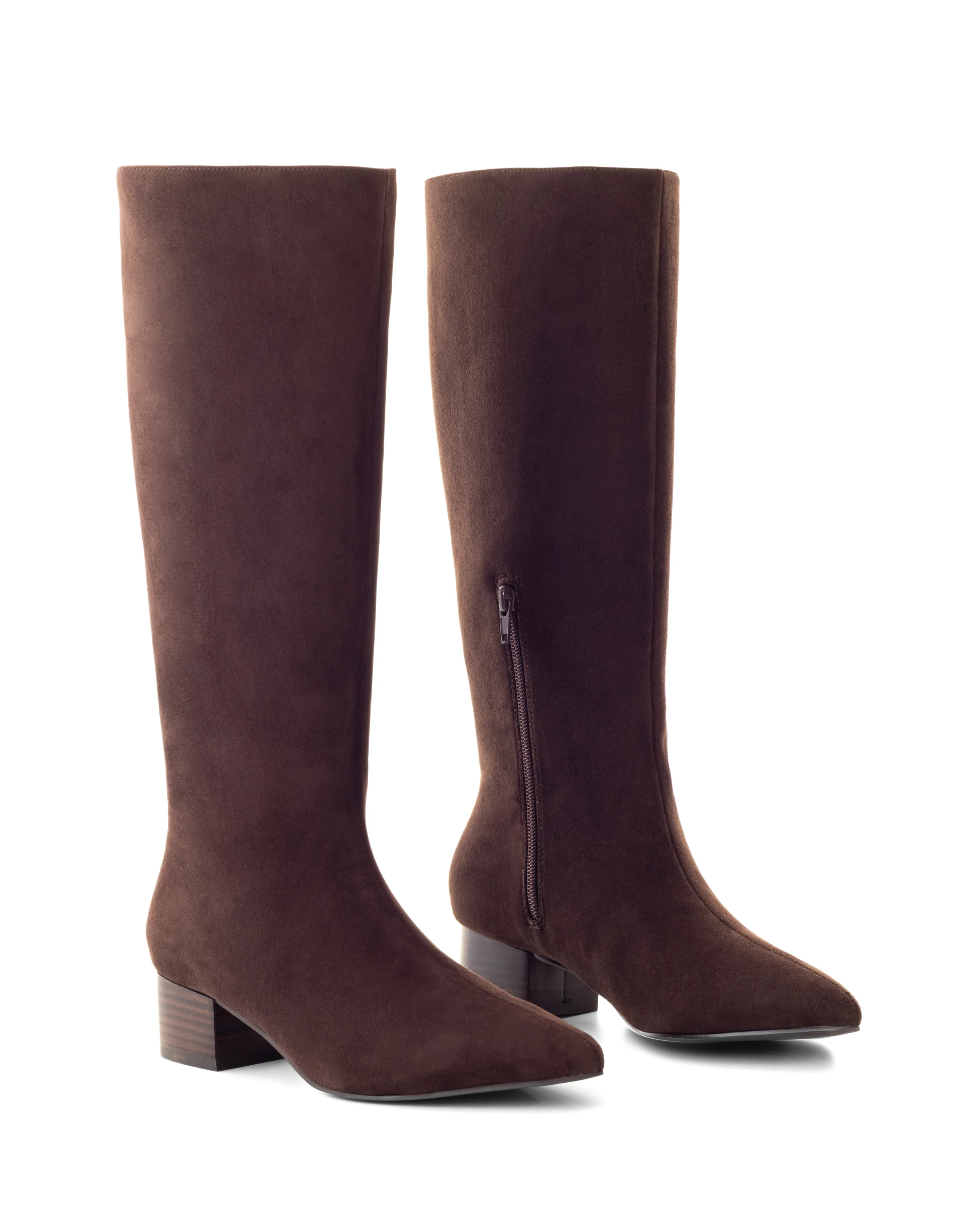 Steevie Tall Boot Chocolate Faux Suede - Image 2