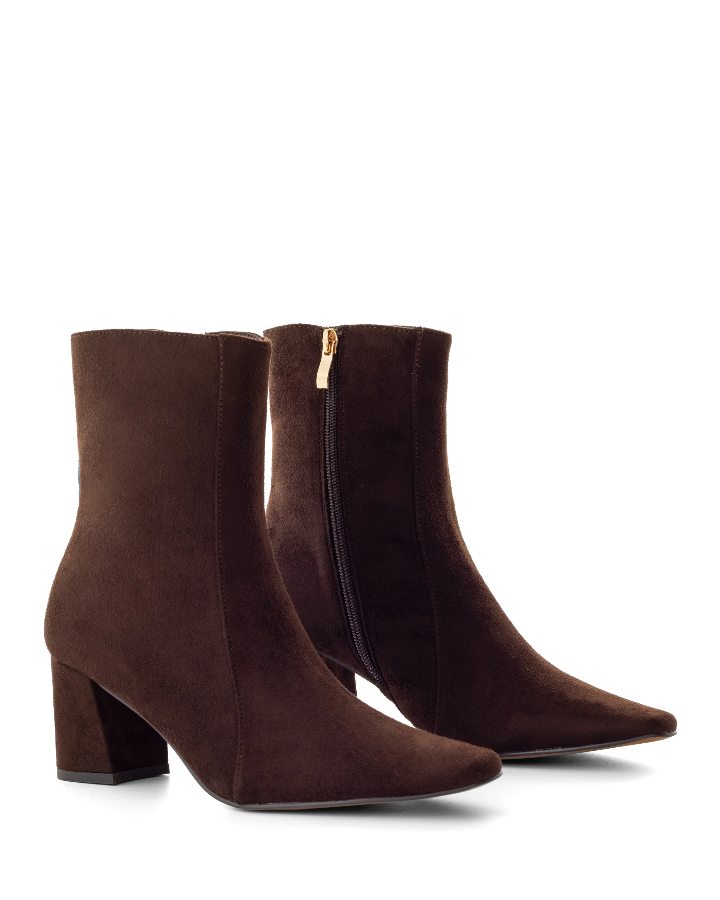 Sway Ankle Boot Chocolate Faux Suede - Image 2