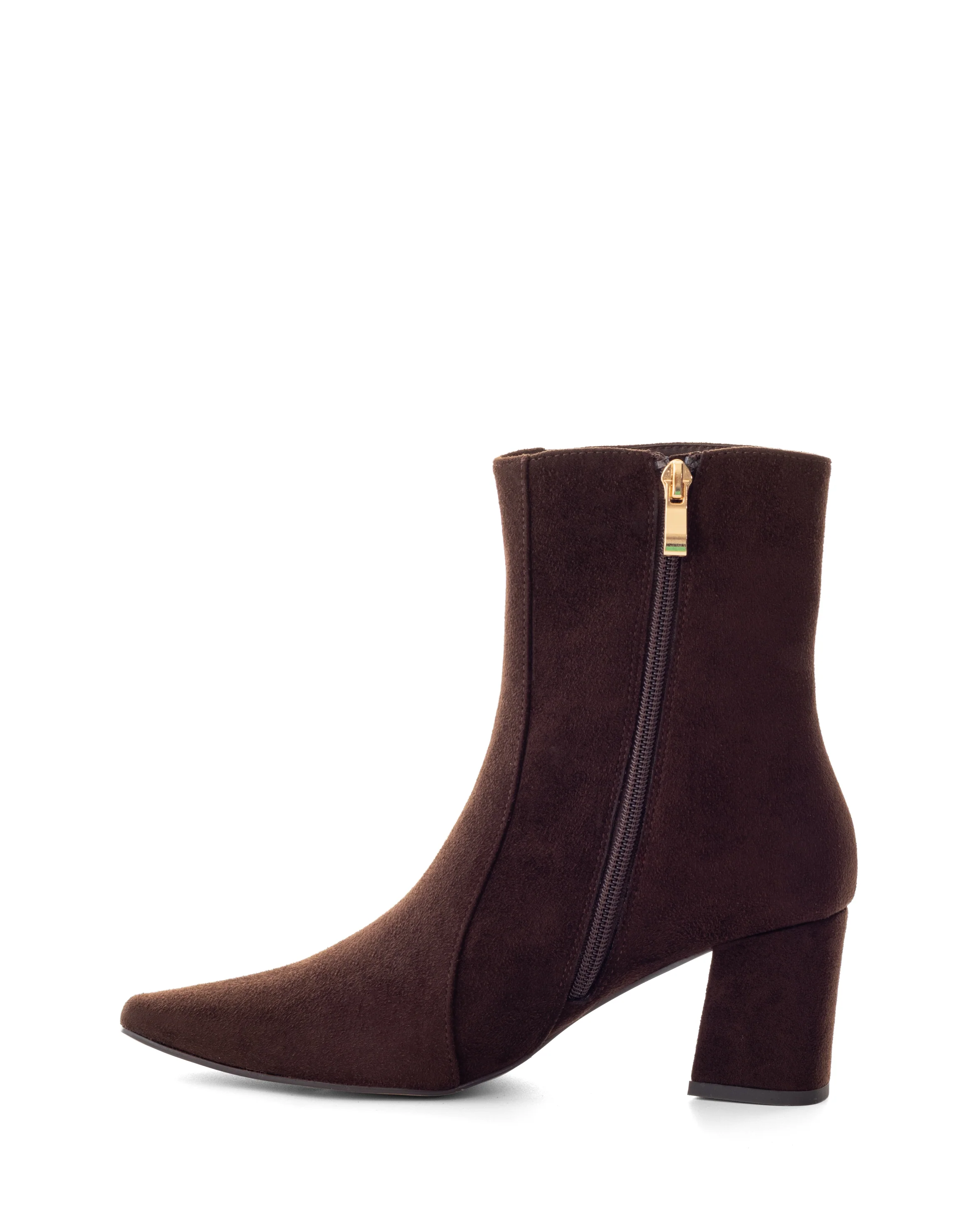 Sway Ankle Boot Chocolate Faux Suede - Image 6