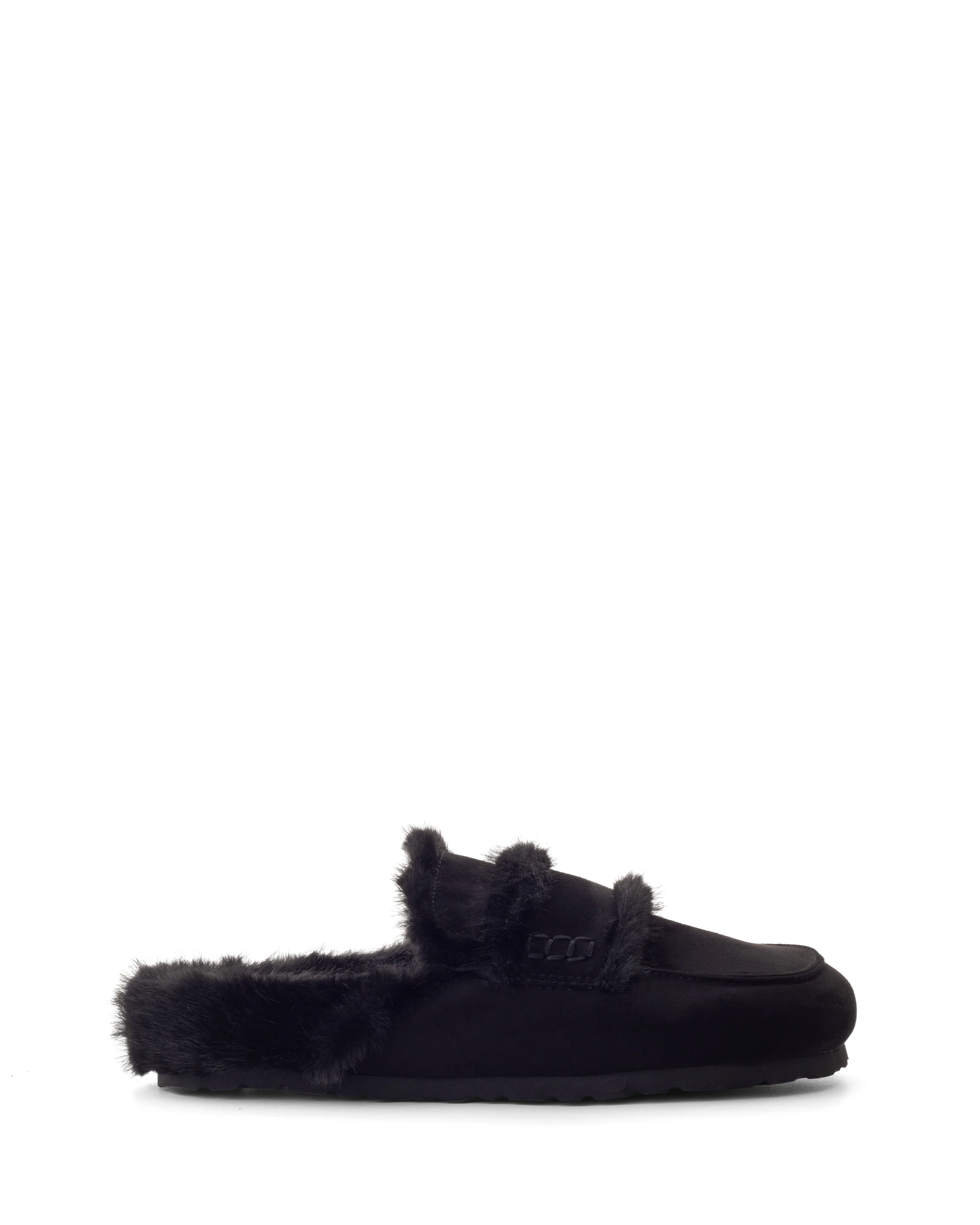 Yuki Mule Black Faux Suede