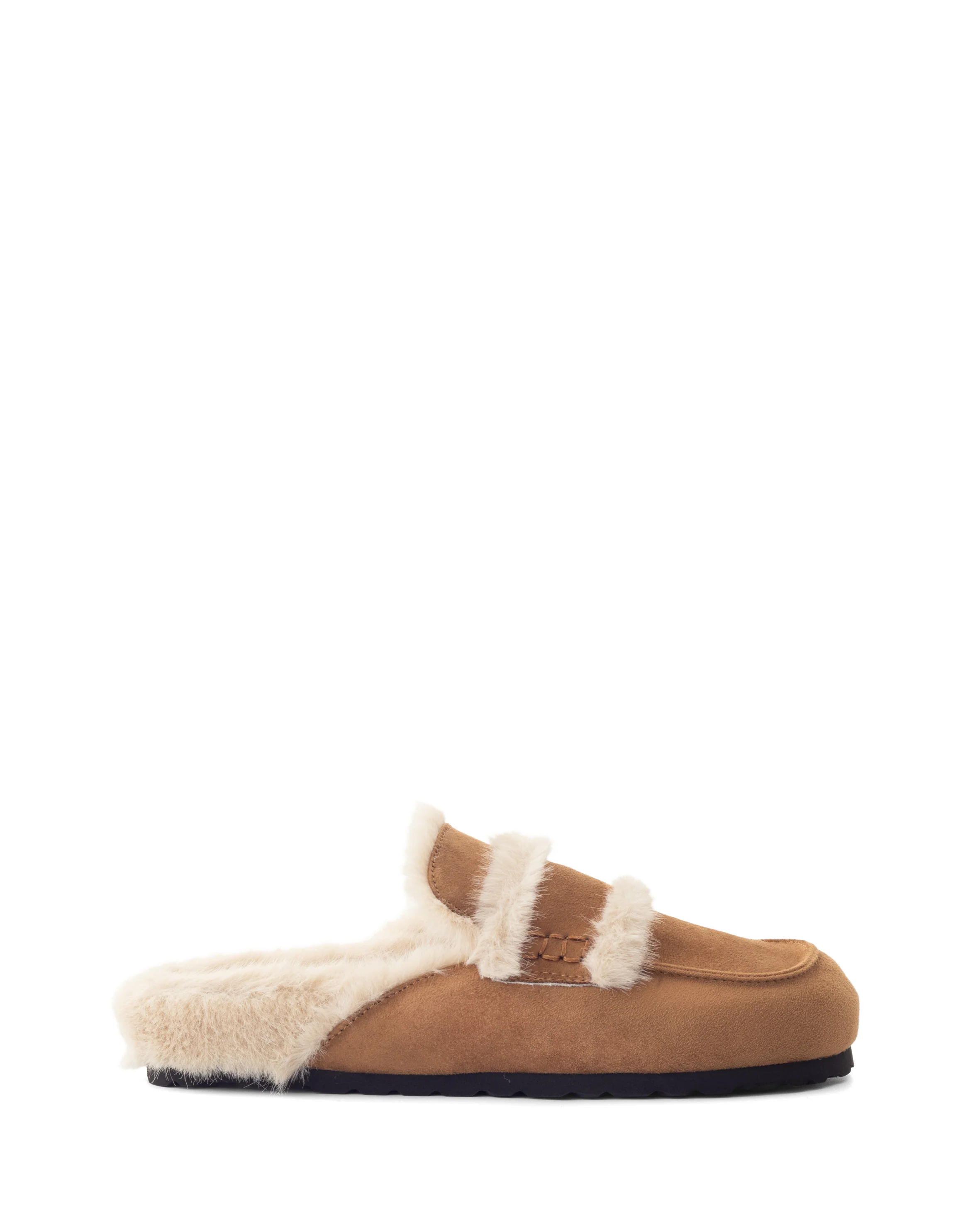 Yuki Mule Toffee Faux Suede