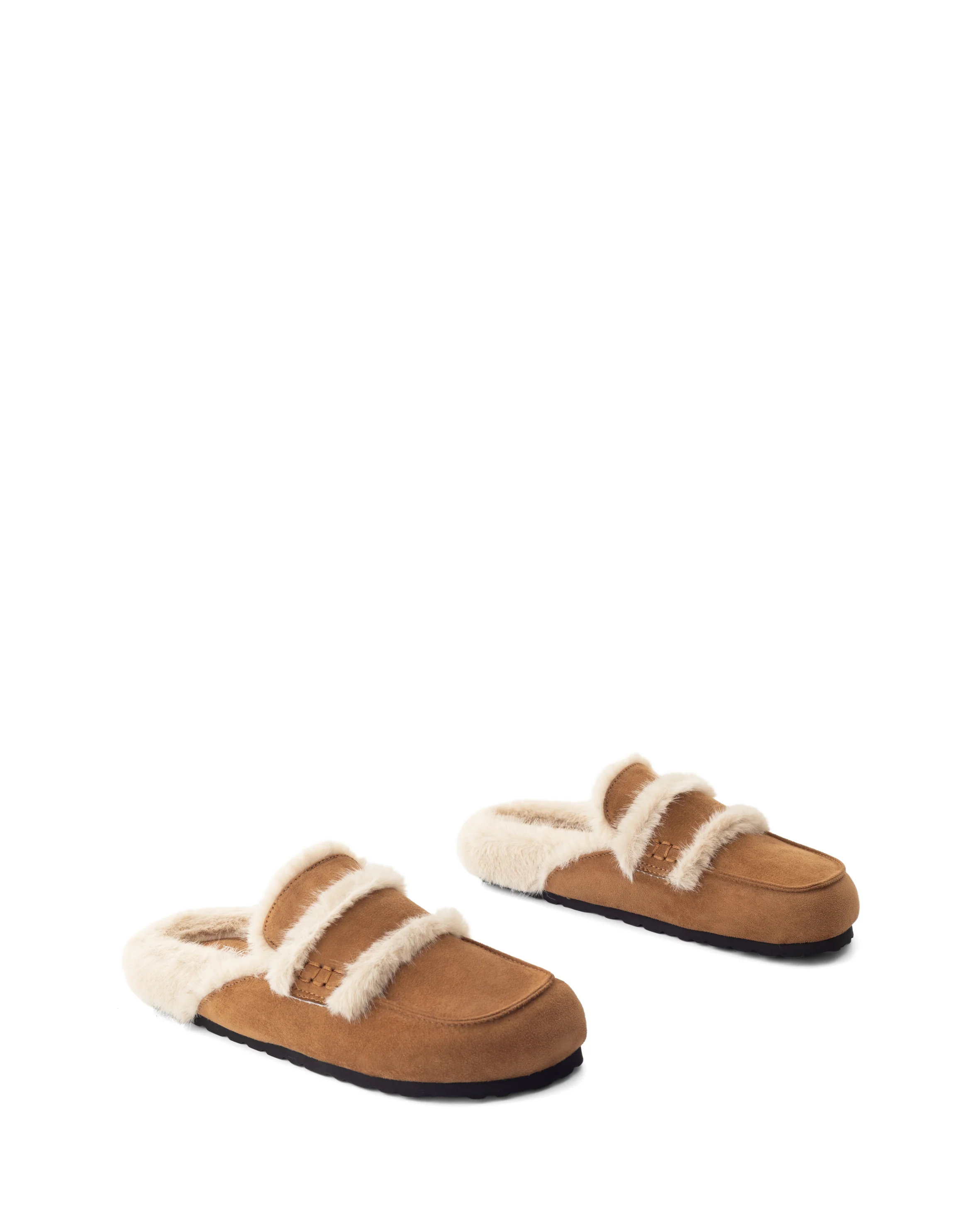 Yuki Mule Toffee Faux Suede - Image 2